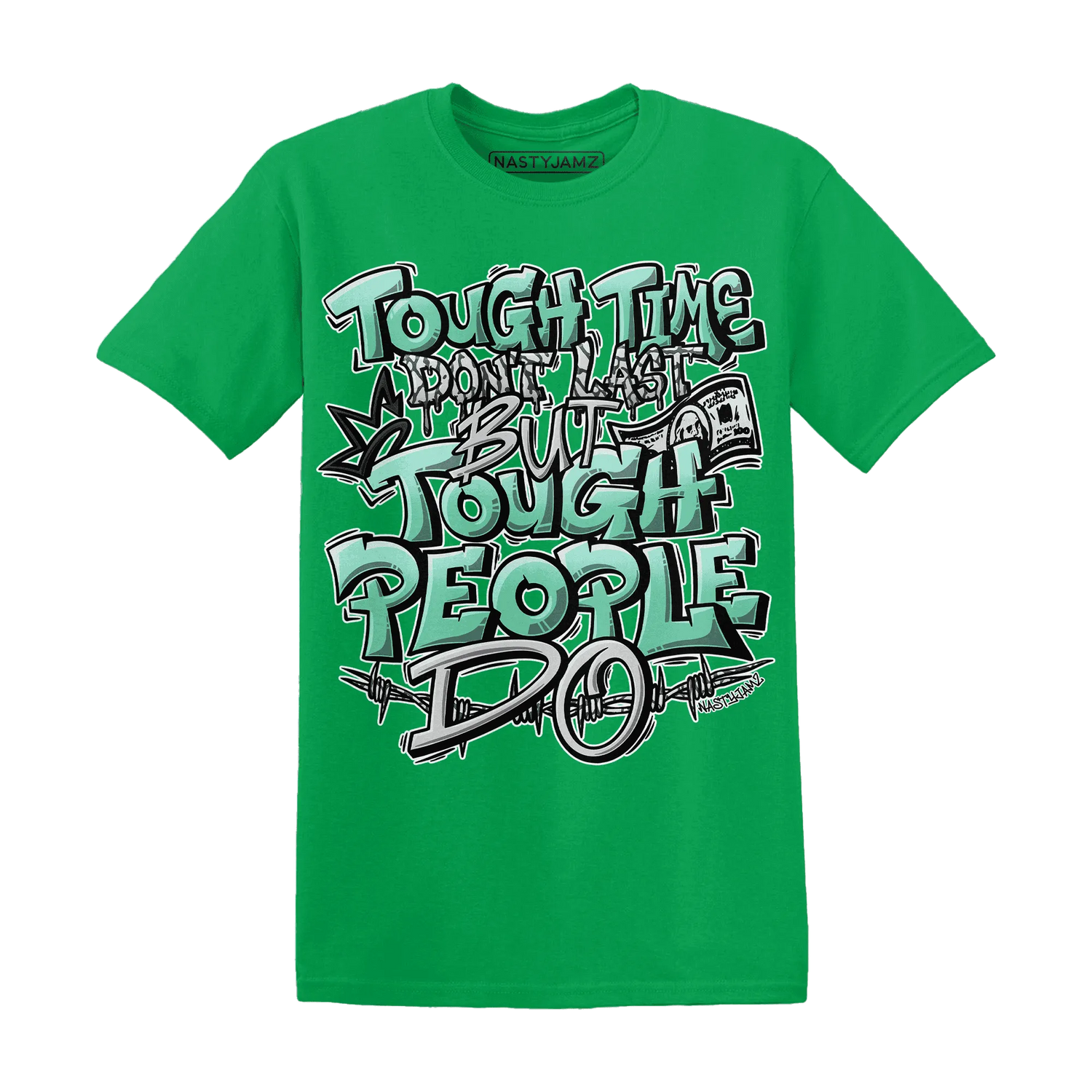 Green-Glow-3s-T-Shirt-Match-Tough-People-Never-Fall