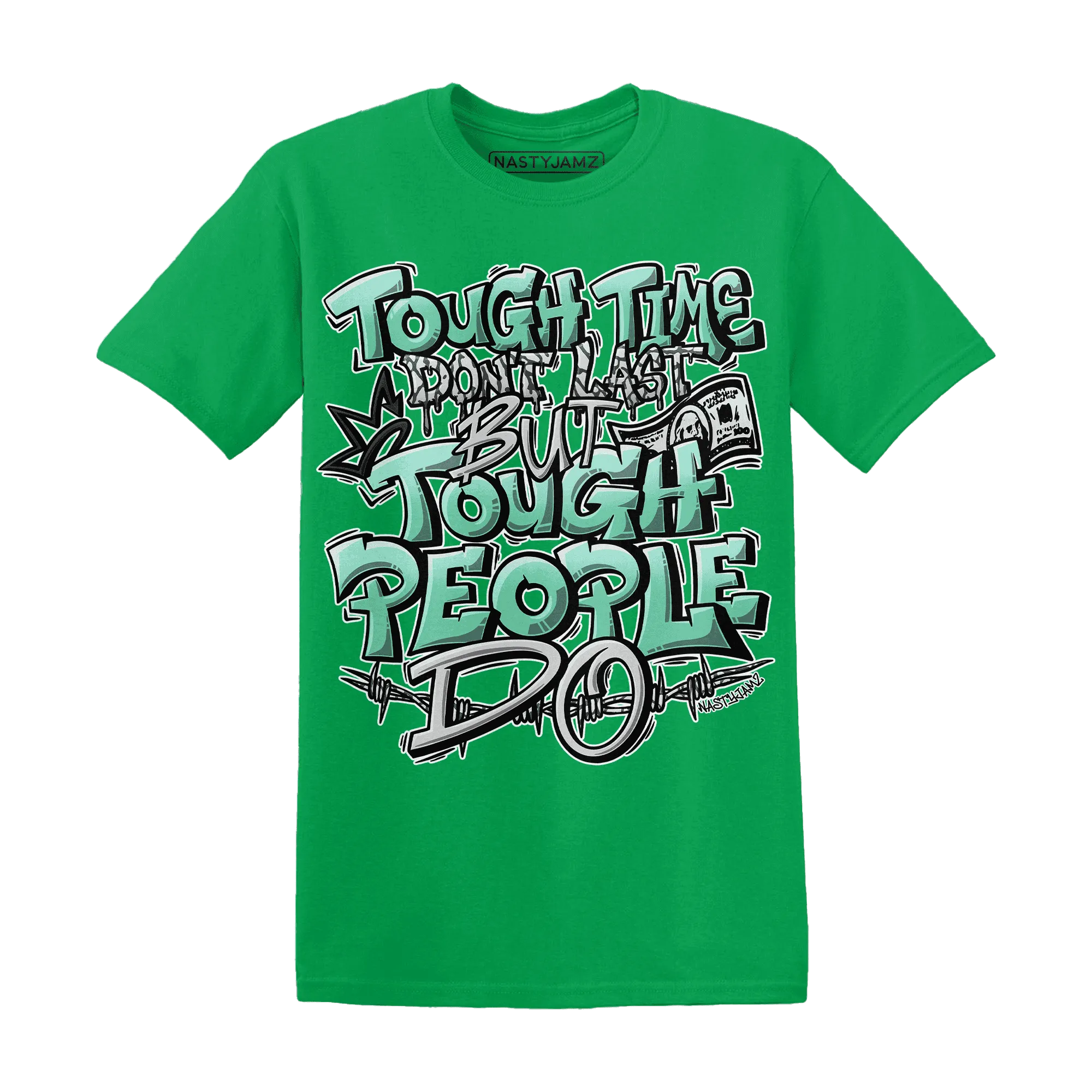 Green-Glow-3s-T-Shirt-Match-Tough-People-Never-Fall