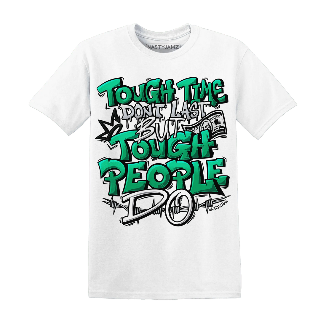 Lucky-Green-5s-T-Shirt-Match-Tough-People-Never-Fall