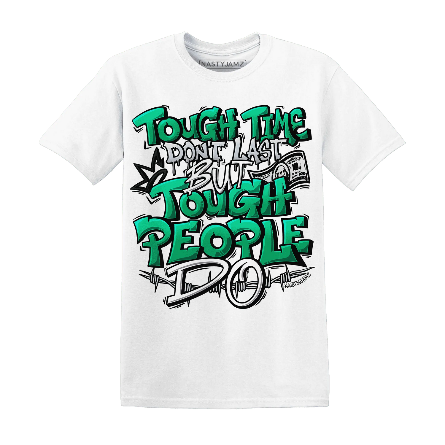Lucky-Green-5s-T-Shirt-Match-Tough-People-Never-Fall