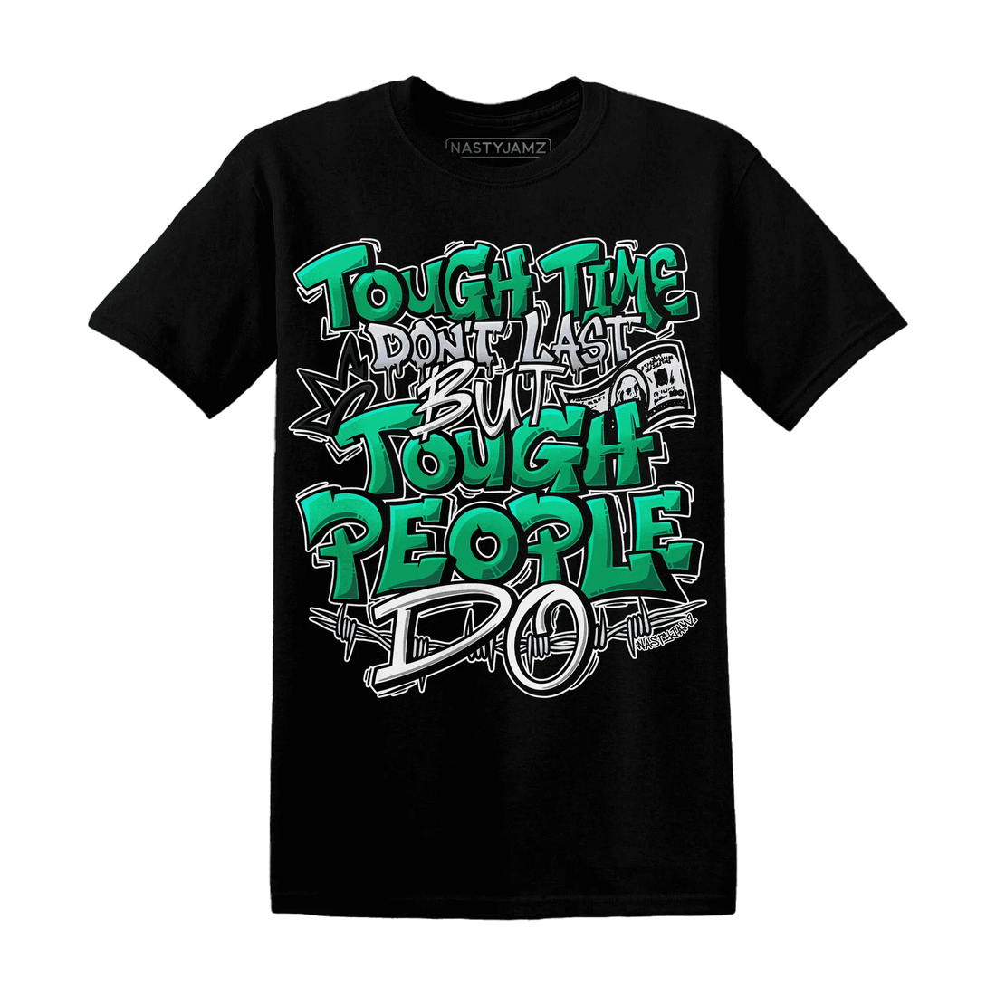 Lucky-Green-5s-T-Shirt-Match-Tough-People-Never-Fall