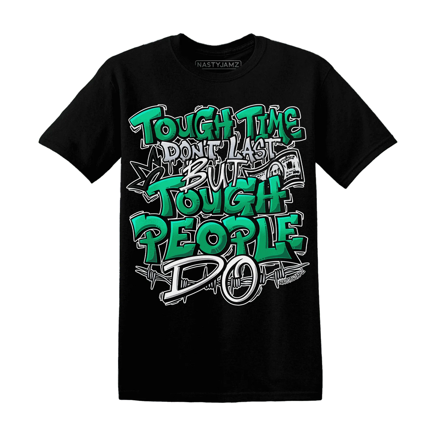 Lucky-Green-5s-T-Shirt-Match-Tough-People-Never-Fall