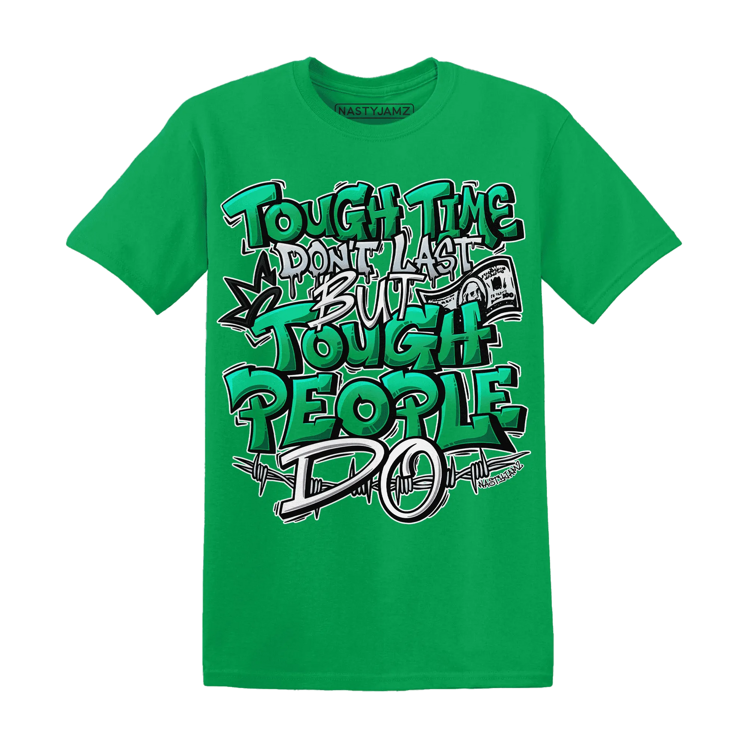 Lucky-Green-5s-T-Shirt-Match-Tough-People-Never-Fall