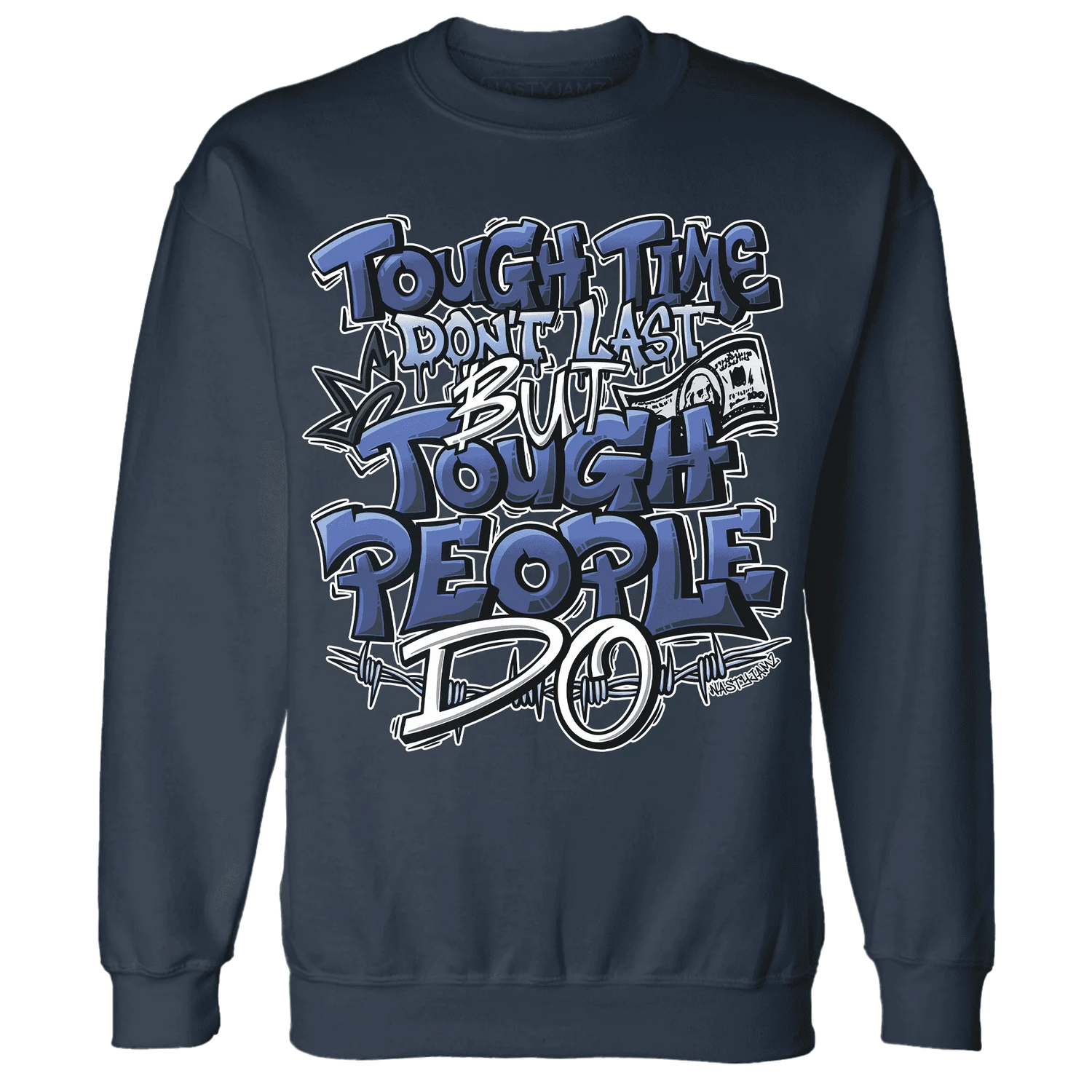 Midnight-Navy-5s-Sweatshirt-Match-Tough-People-Never-Fall