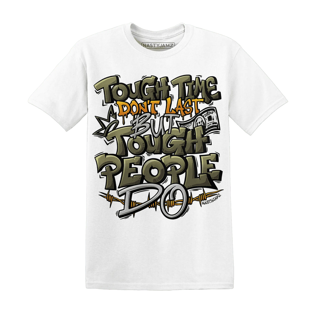Olive-5s-T-Shirt-Match-Tough-People-Never-Fall