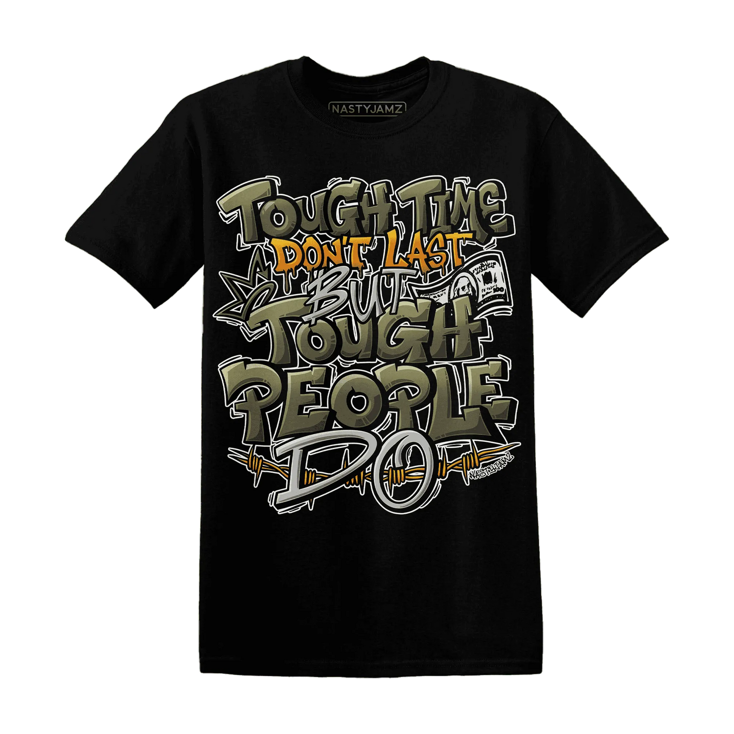 Olive-5s-T-Shirt-Match-Tough-People-Never-Fall