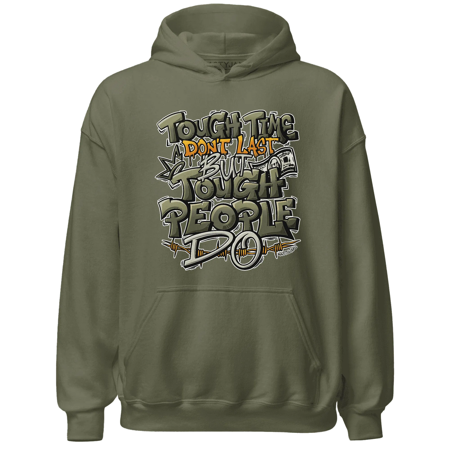 Olive-5s-Hoodie-Match-Tough-People-Never-Fall