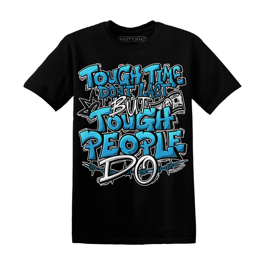 Powder-Blue-9s-T-Shirt-Match-Tough-People-Never-Fall