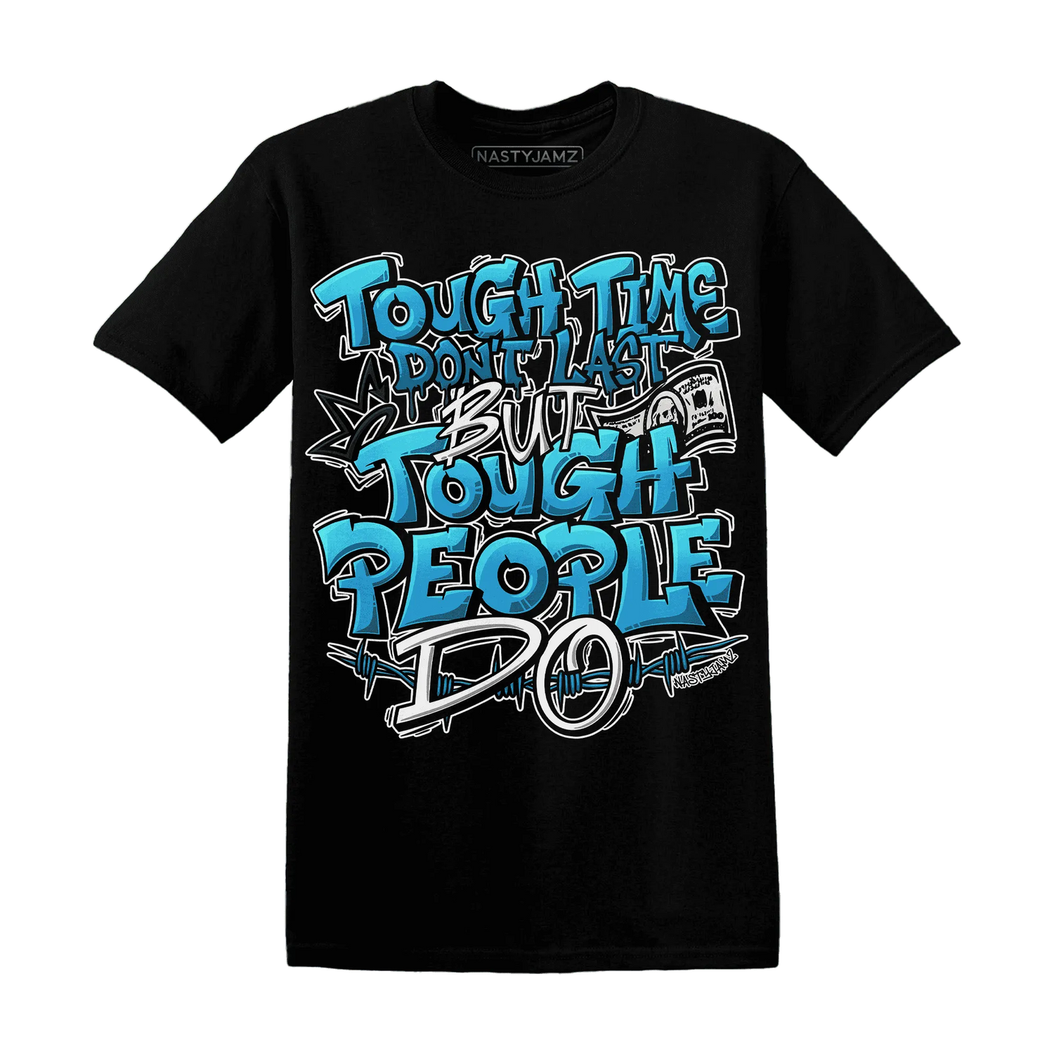 Powder-Blue-9s-T-Shirt-Match-Tough-People-Never-Fall