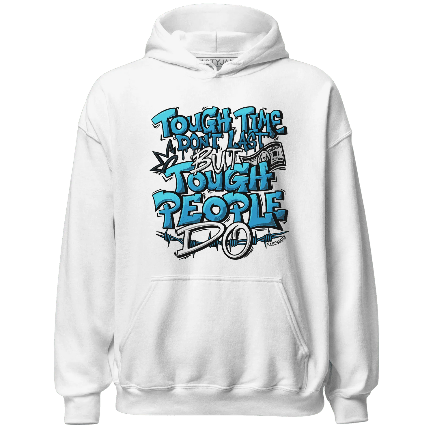 Powder-Blue-9s-Hoodie-Match-Tough-People-Never-Fall