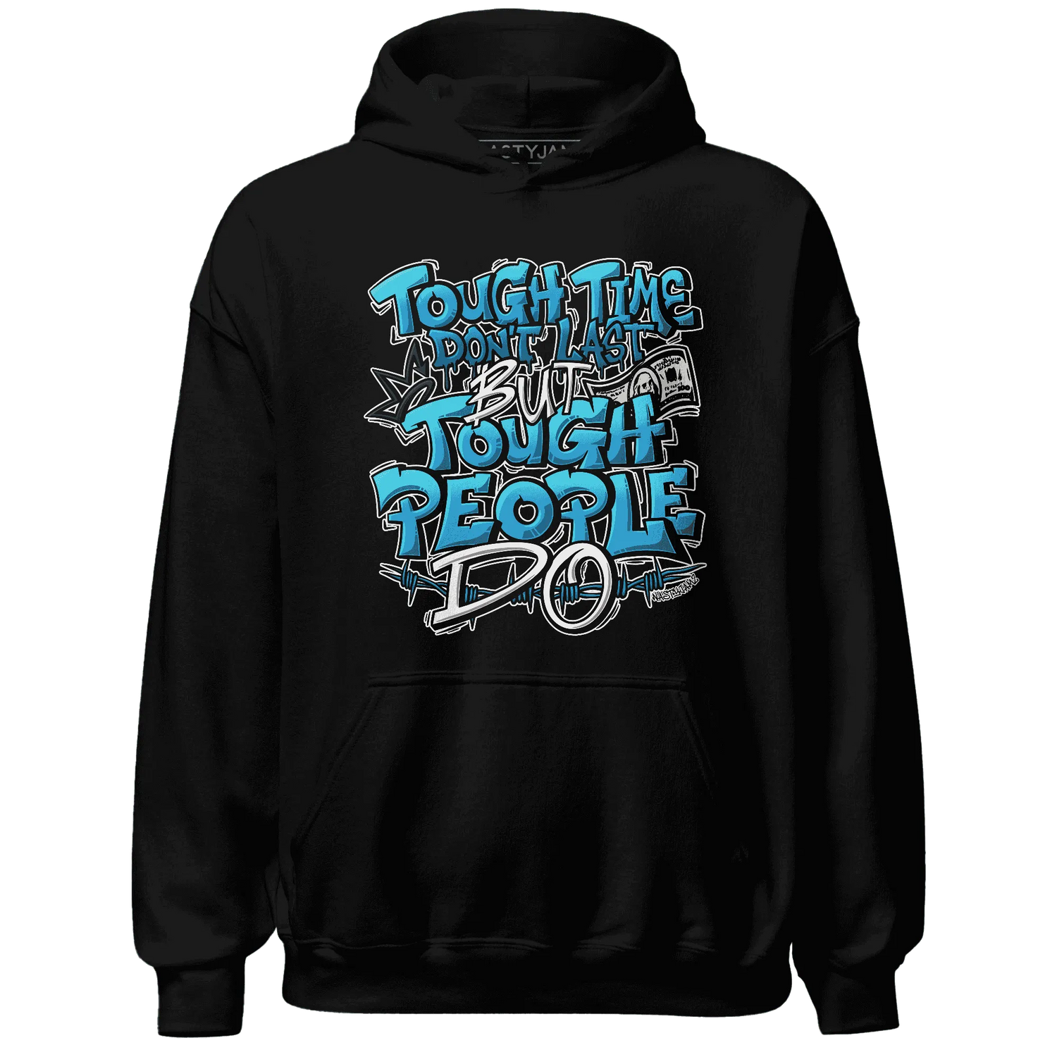 Powder-Blue-9s-Hoodie-Match-Tough-People-Never-Fall