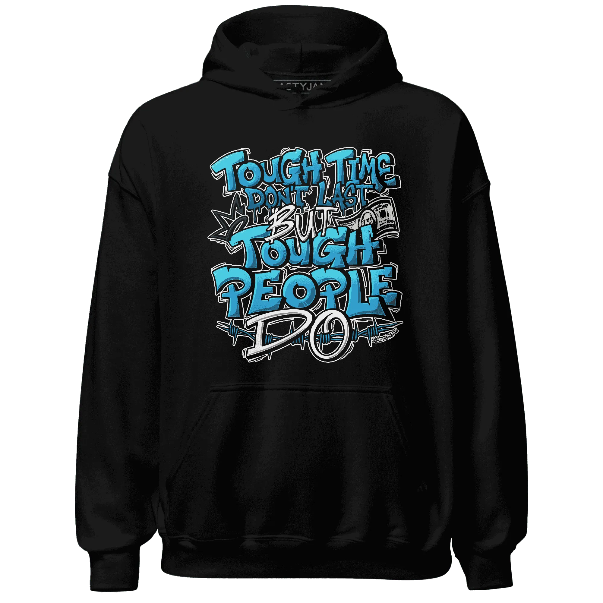 Powder-Blue-9s-Hoodie-Match-Tough-People-Never-Fall