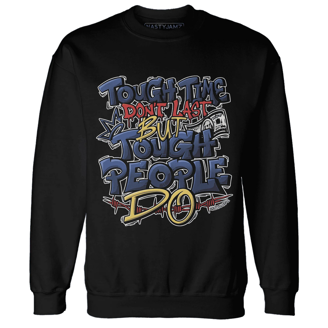 VaporMax-Air-Plus-Midnight-Navy-Gold-Black-NastyJamz-Sweatshirt-Match-Tough-People-Never-Fall