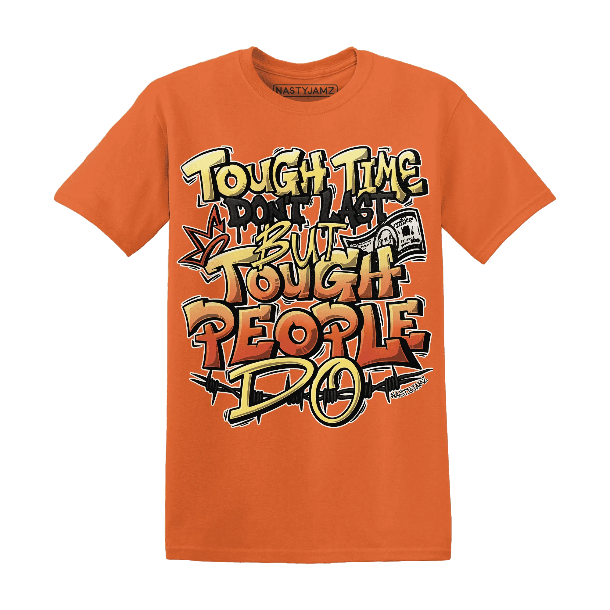 NastyJamz-VaporMax-Crimson-Total-Orange-Plus-T-Shirt-Match-Tough-People-Never-Fall