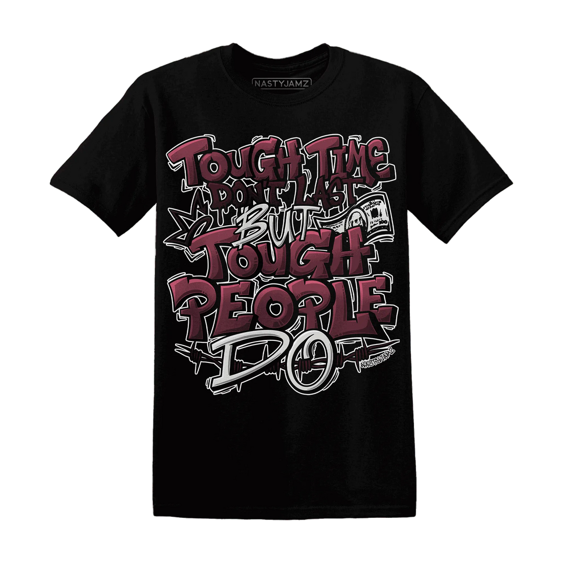 NastyJamz-VaporMax-Night-Maron-Burgundy-T-Shirt-Match-Tough-People-Never-Fall