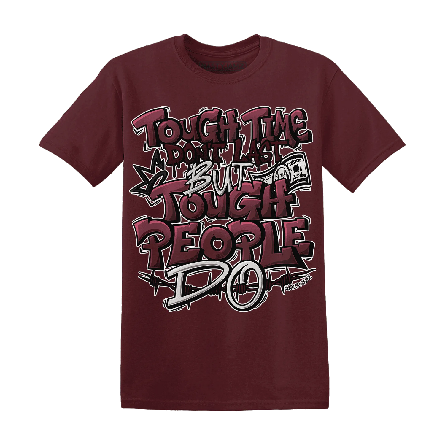 NastyJamz-VaporMax-Night-Maron-Burgundy-T-Shirt-Match-Tough-People-Never-Fall