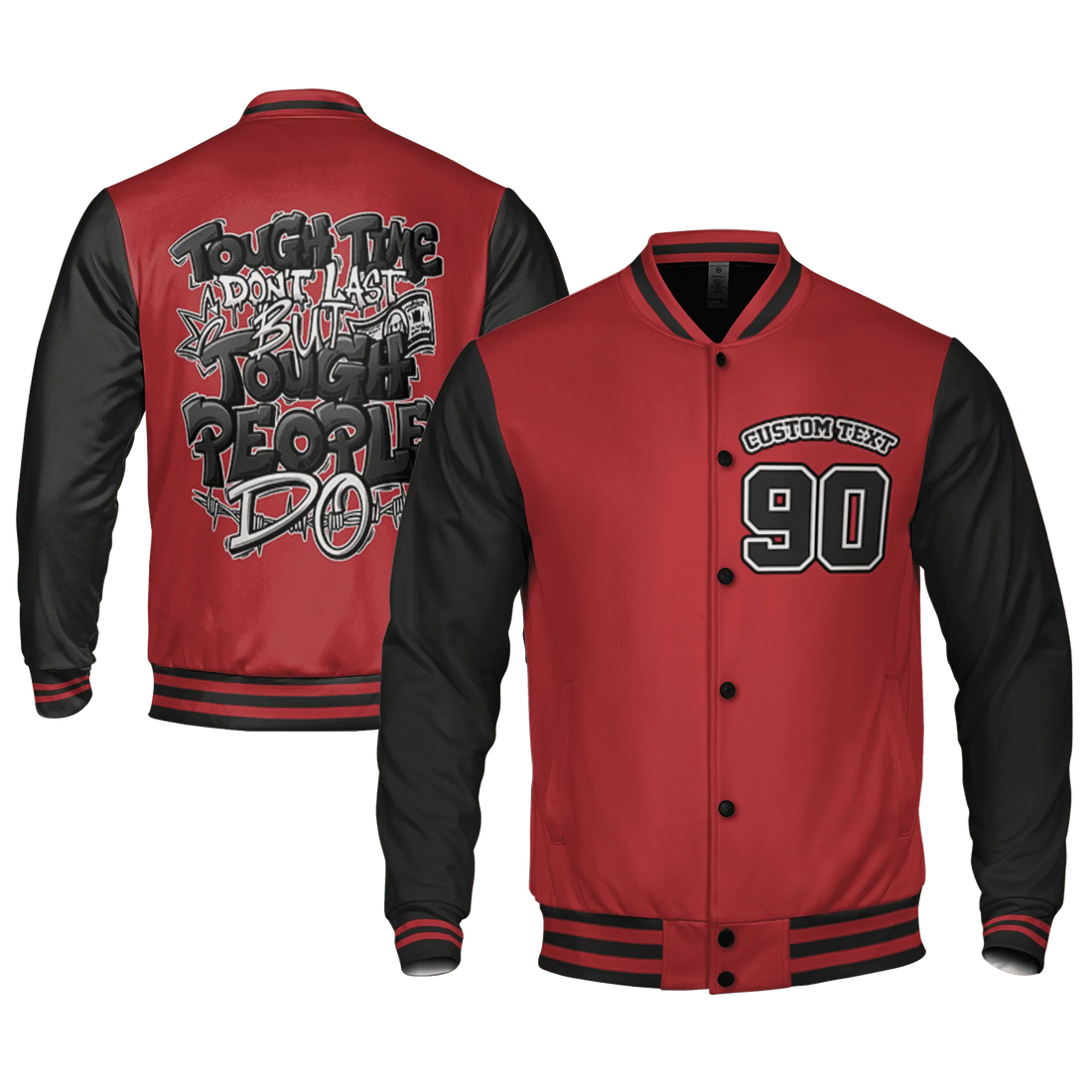 Black-Toe-Reimagined-Red-White-1s-NastyJamz-Varsity-Match-Tough-People-Never-Fall