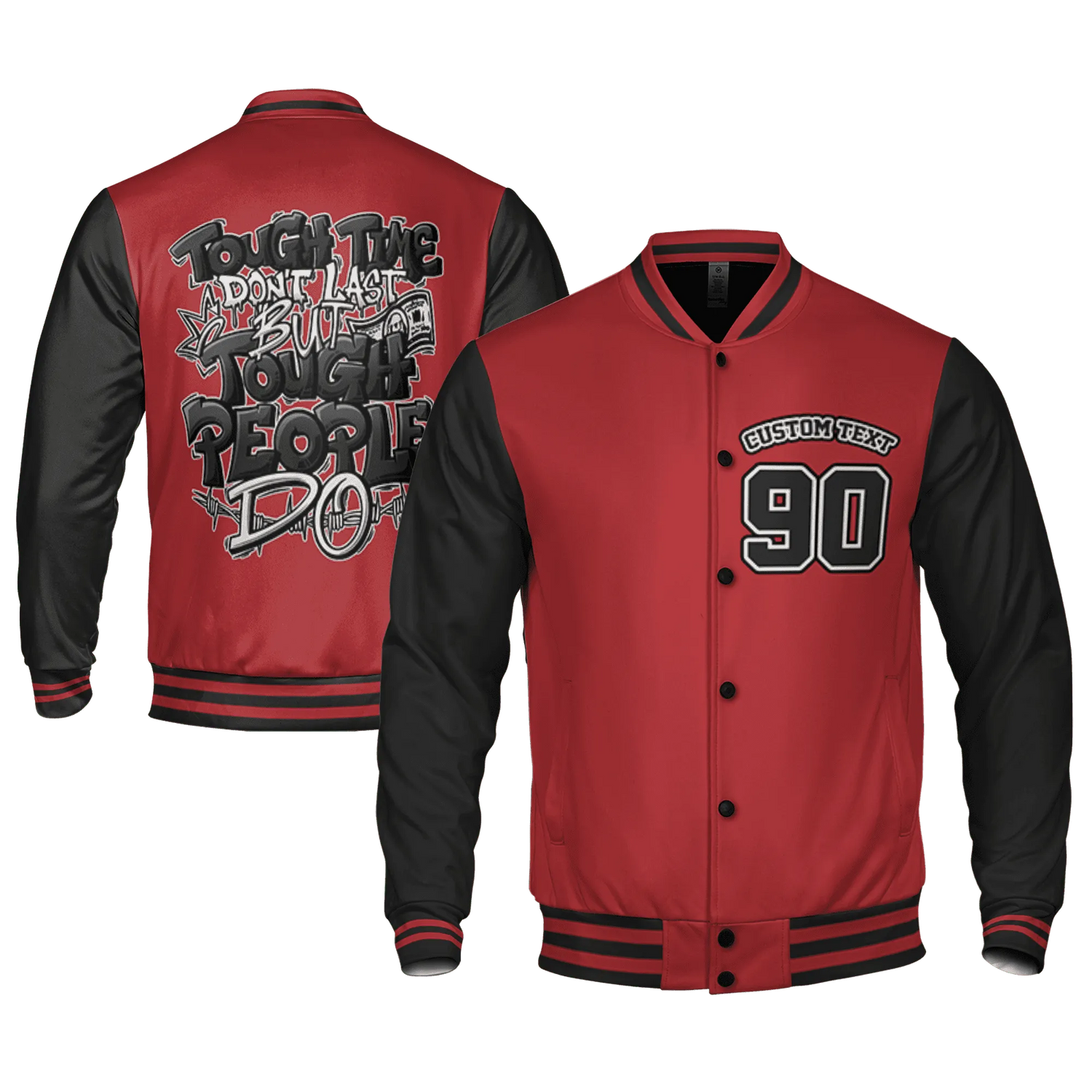 Black-Toe-Reimagined-Red-White-1s-NastyJamz-Varsity-Match-Tough-People-Never-Fall