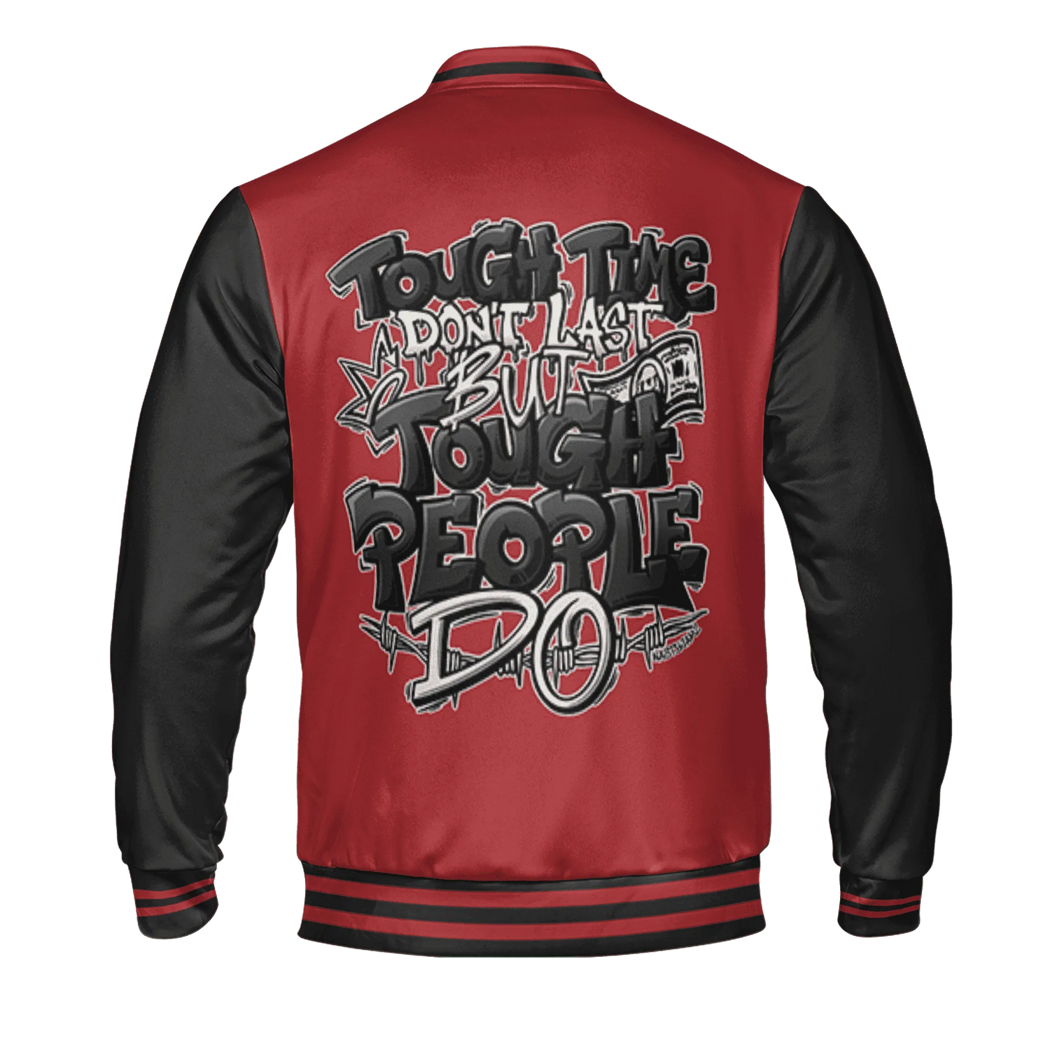 Black-Toe-Reimagined-Red-White-1s-NastyJamz-Varsity-Match-Tough-People-Never-Fall