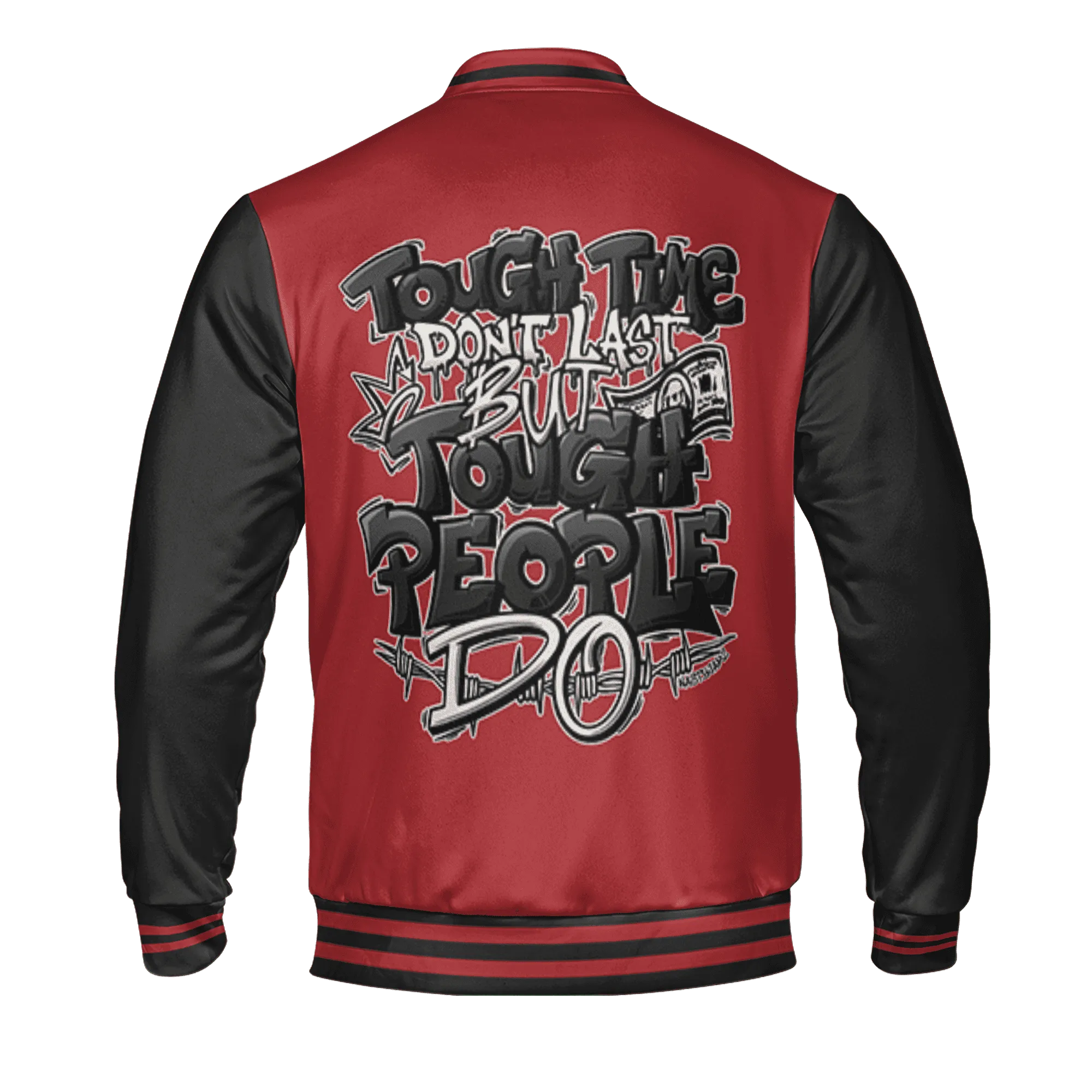 Black-Toe-Reimagined-Red-White-1s-NastyJamz-Varsity-Match-Tough-People-Never-Fall