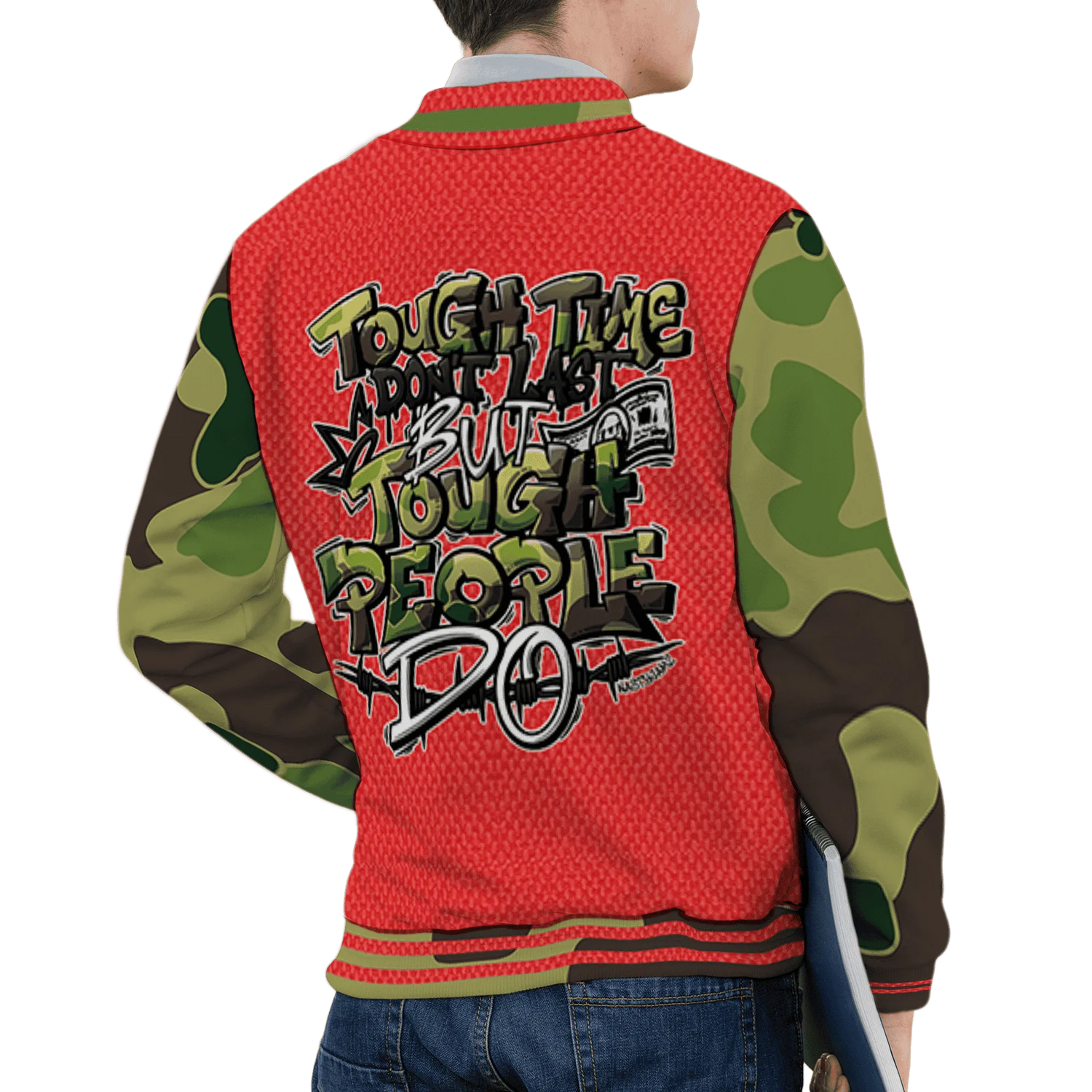AM-90-Dark-Sage-Solar-Red-NastyJamz-Varsity-Match-Tough-People-Never-Fall