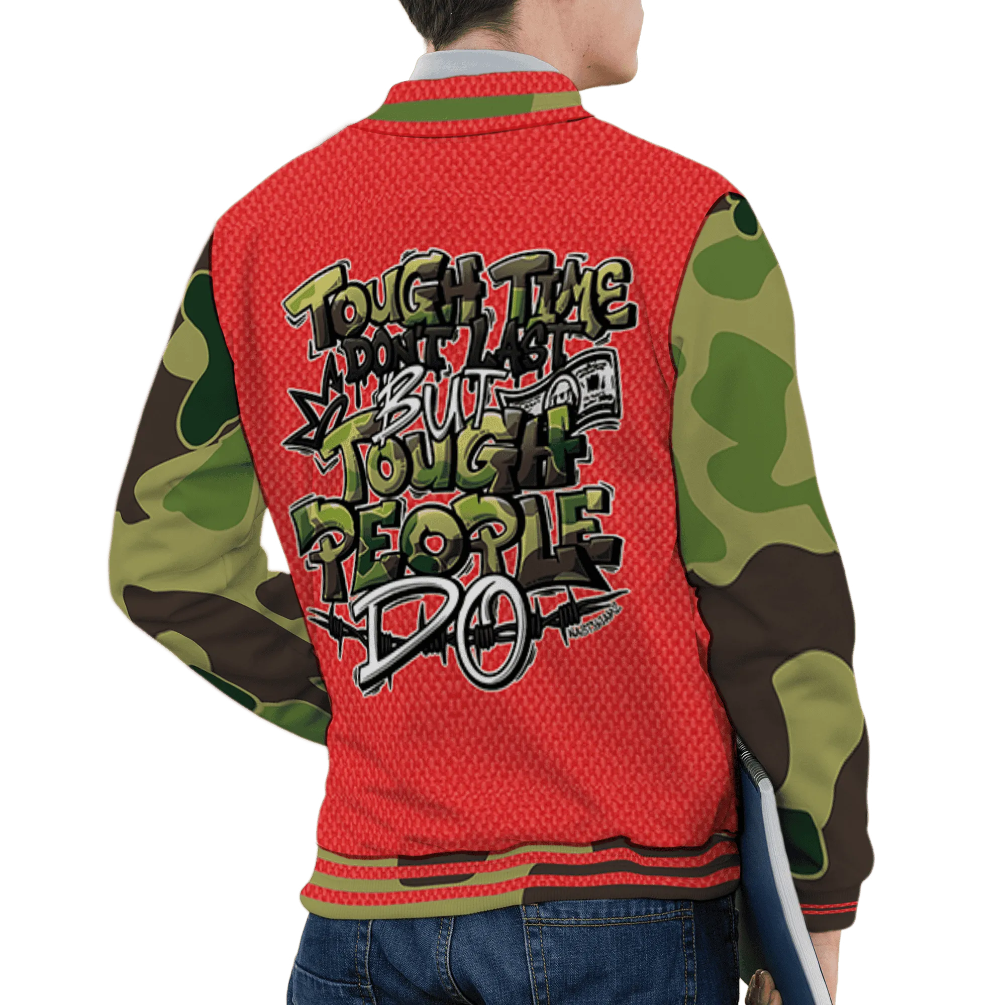 AM-90-Dark-Sage-Solar-Red-NastyJamz-Varsity-Match-Tough-People-Never-Fall