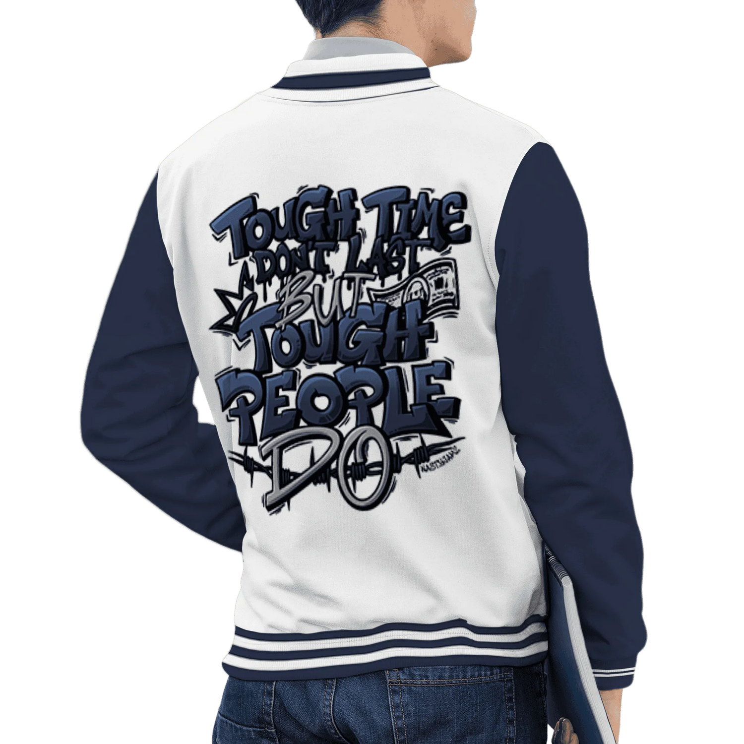 VaporMax-Plus-Midnight-Navy-White-Metallic-Silver-NastyJamz-Varsity-Match-Tough-People-Never-Fall