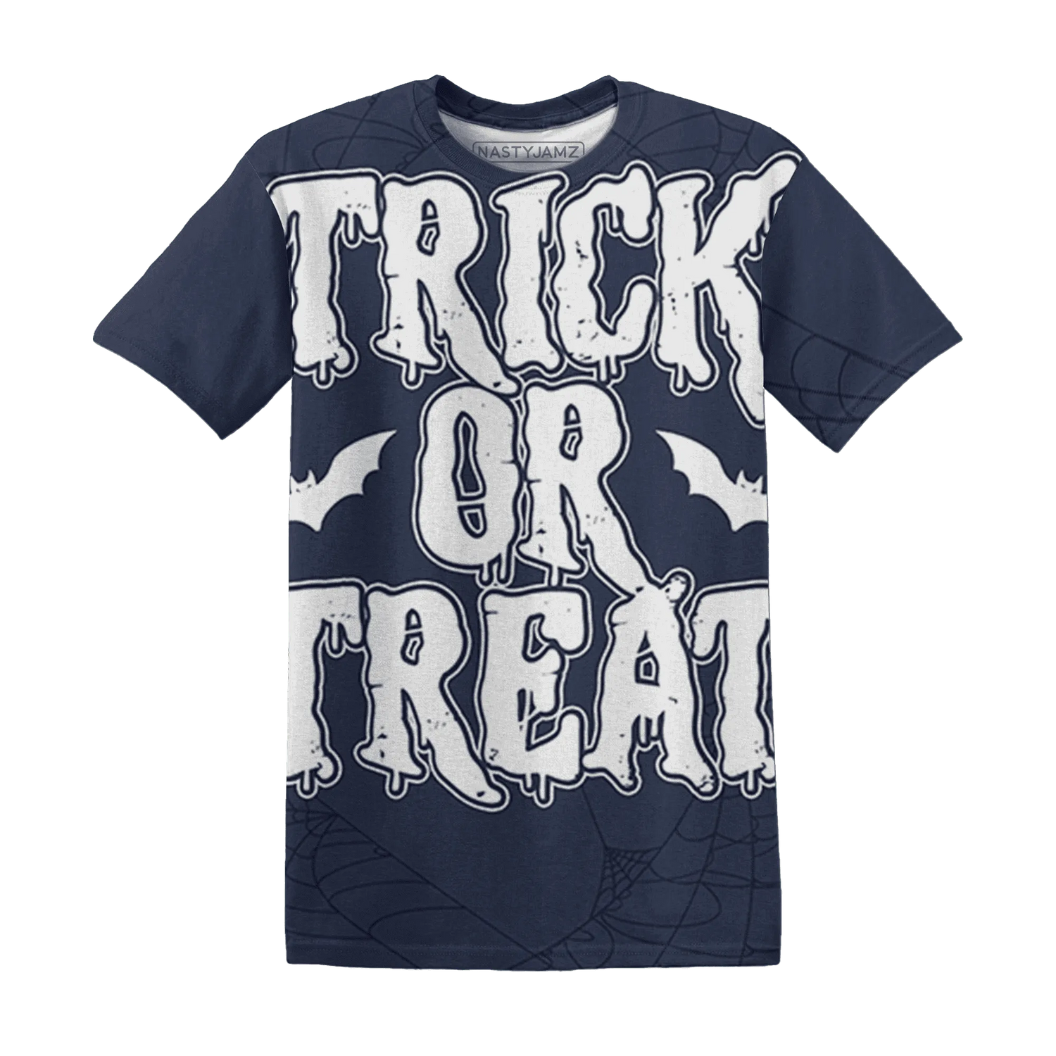VaporMax-Plus-Midnight-Navy-White-Metallic-Silver-NastyJamz-T-Shirt-Match-Trick-Or-Treat-3D