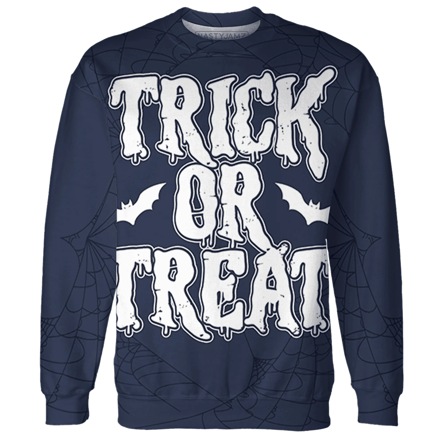 VaporMax-Plus-Midnight-Navy-White-Metallic-Silver-NastyJamz-Sweatshirt-Match-Trick-Or-Treat-3D