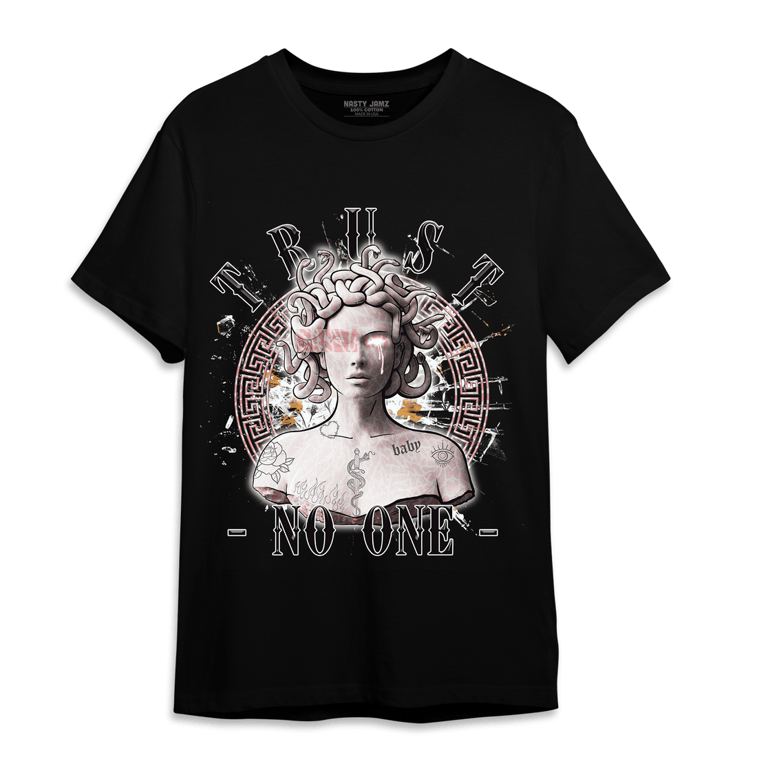Red Stardust 3s T Shirt Match Trust No One Medusa - NastyJamz