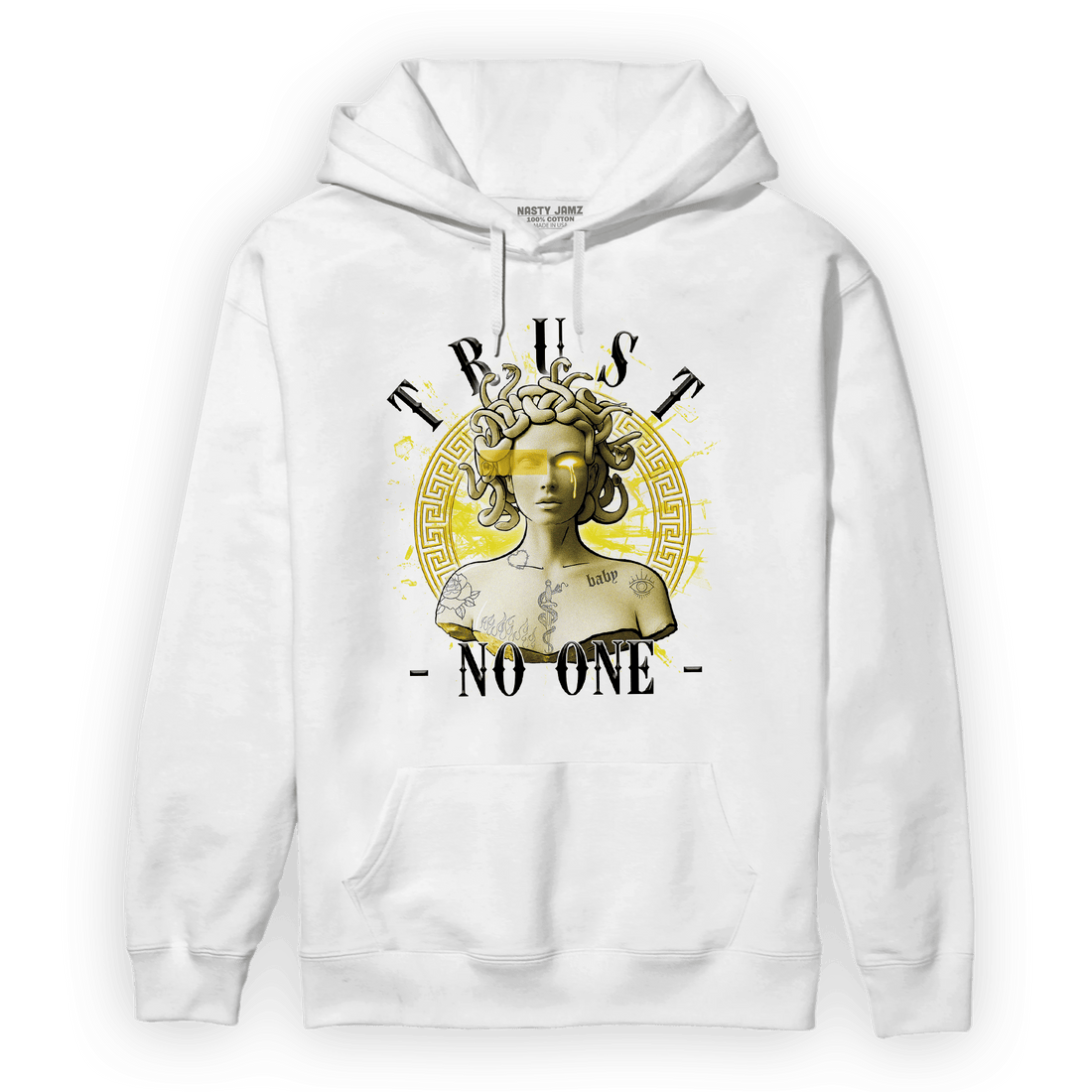Vivid Sulfur 4s Hoodie Match Trust No One Medusa - NastyJamz