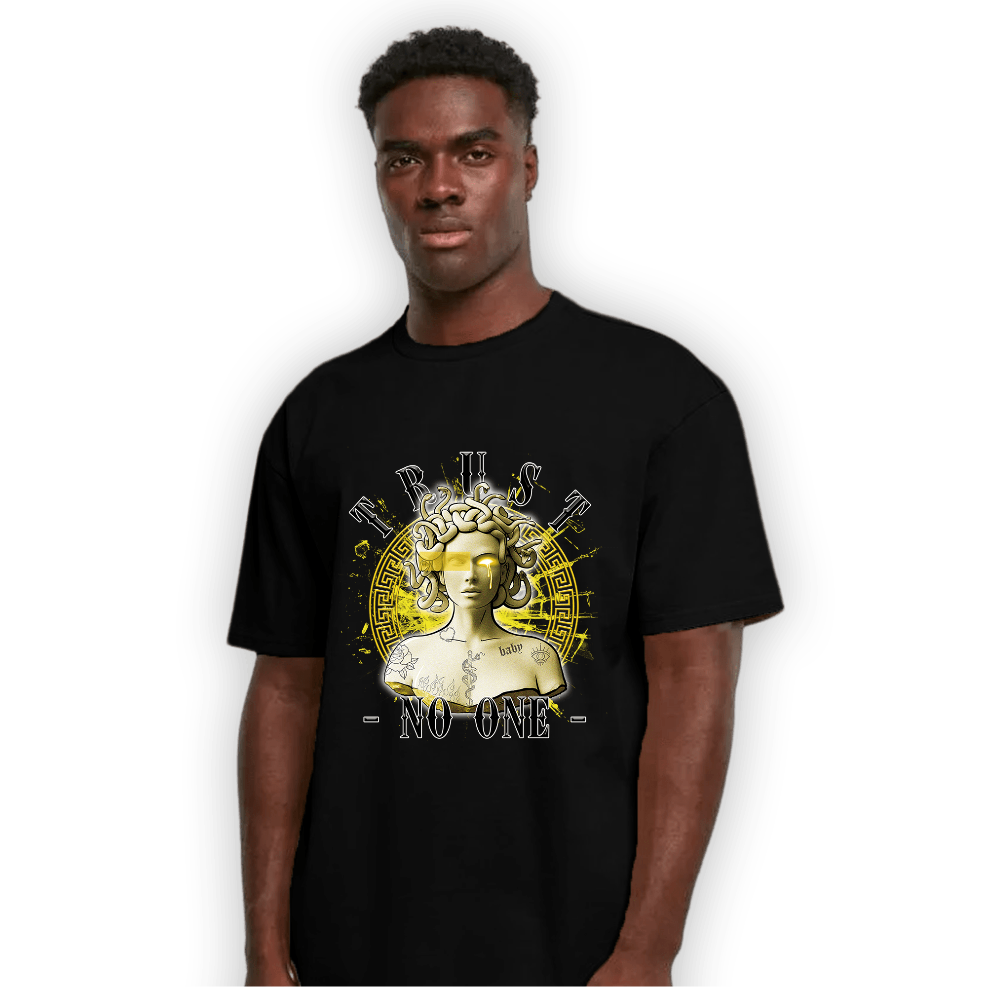 Vivid Sulfur 4s T Shirt Match Trust No One Medusa - NastyJamz