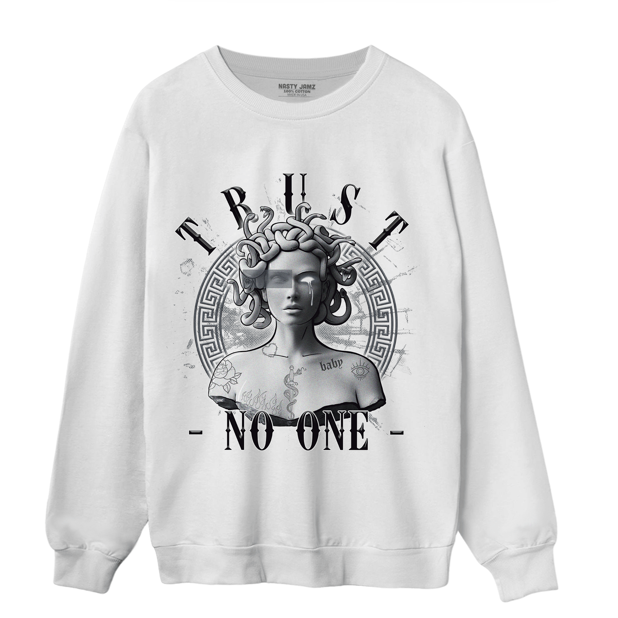 Air Max 90 Iron Grey Sweatshirt Match Trust No One Medusa - NastyJamz