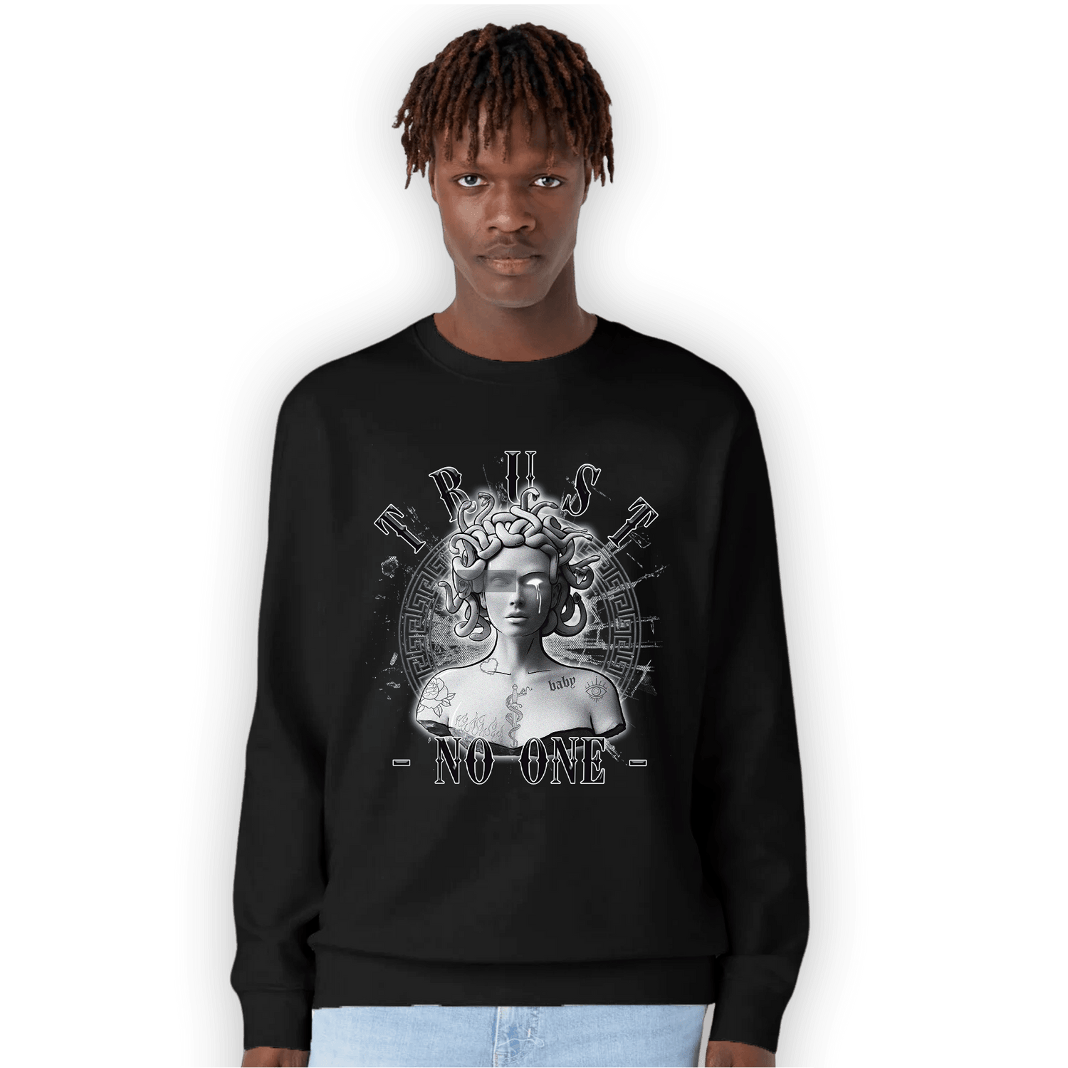 Air Max 90 Iron Grey Sweatshirt Match Trust No One Medusa - NastyJamz