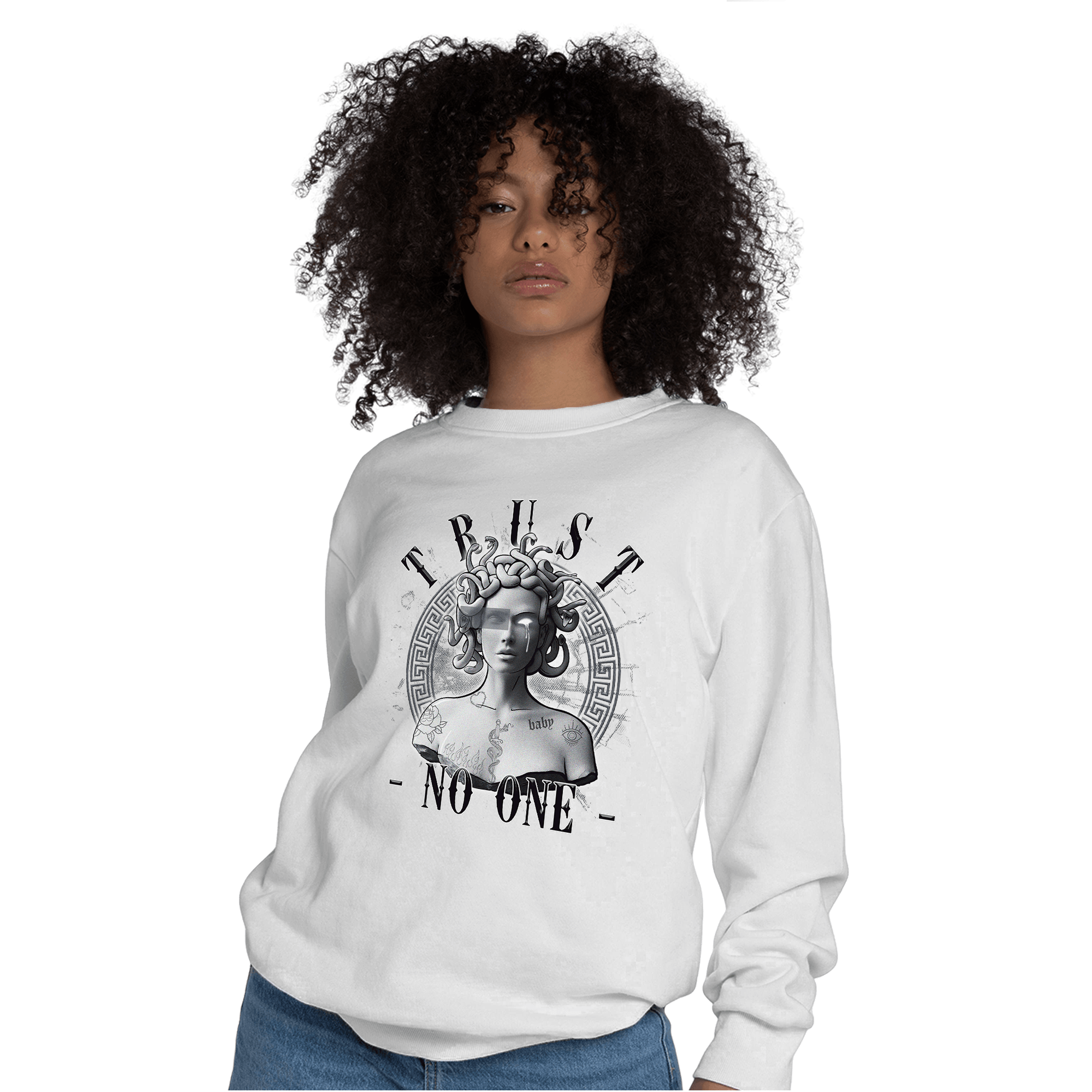 Air Max 90 Iron Grey Sweatshirt Match Trust No One Medusa - NastyJamz