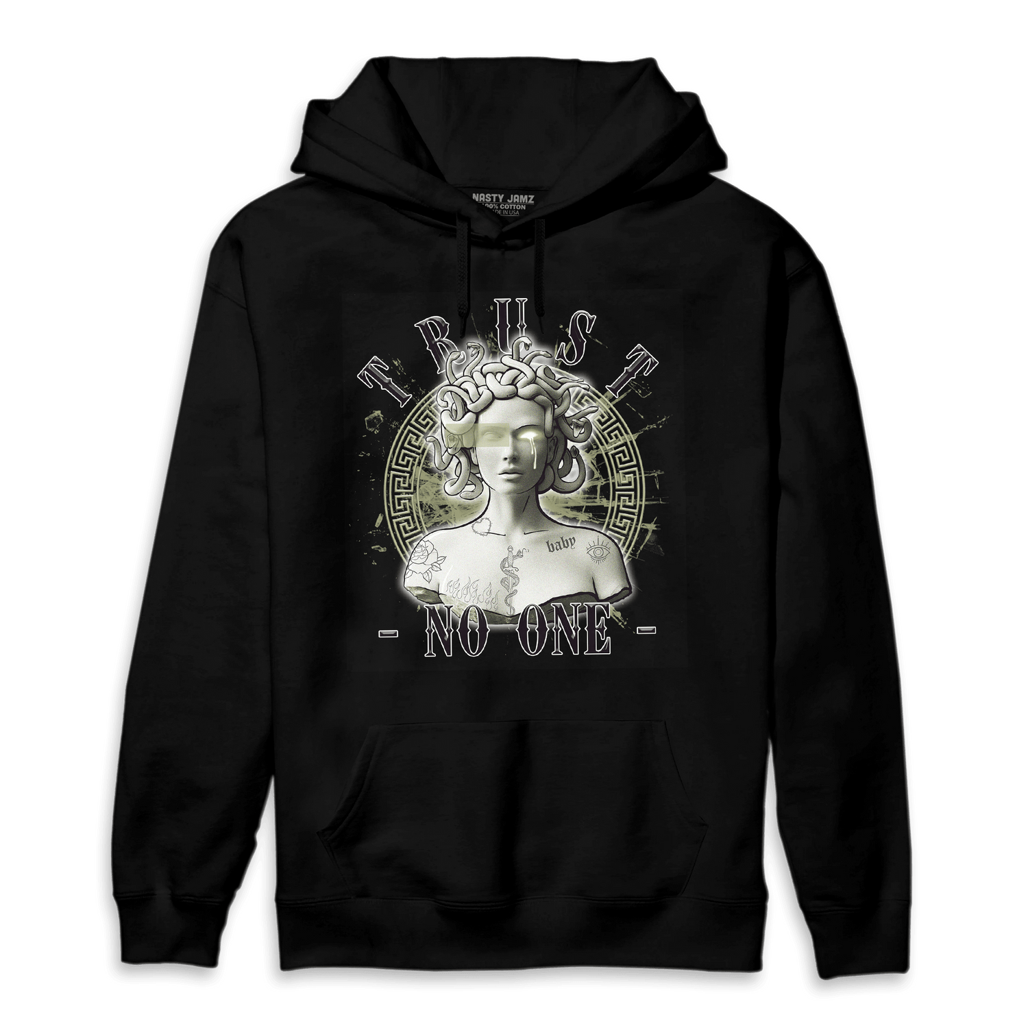 Yeezy Slide Resin Hoodie Match Trust No One Medusa - NastyJamz