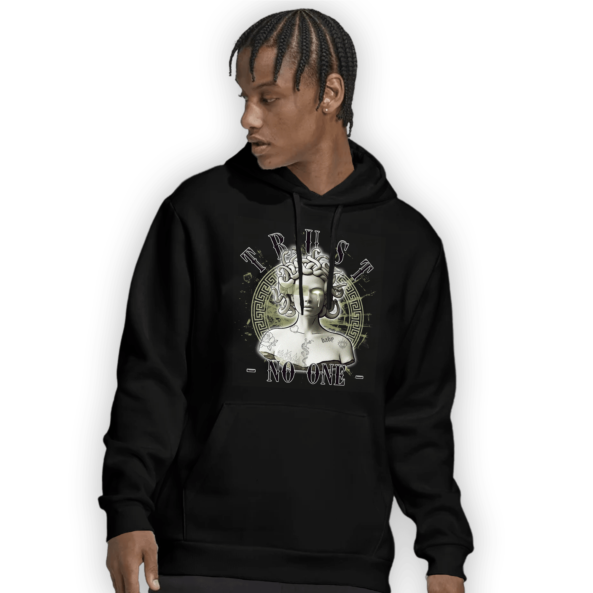 Yeezy Slide Resin Hoodie Match Trust No One Medusa - NastyJamz