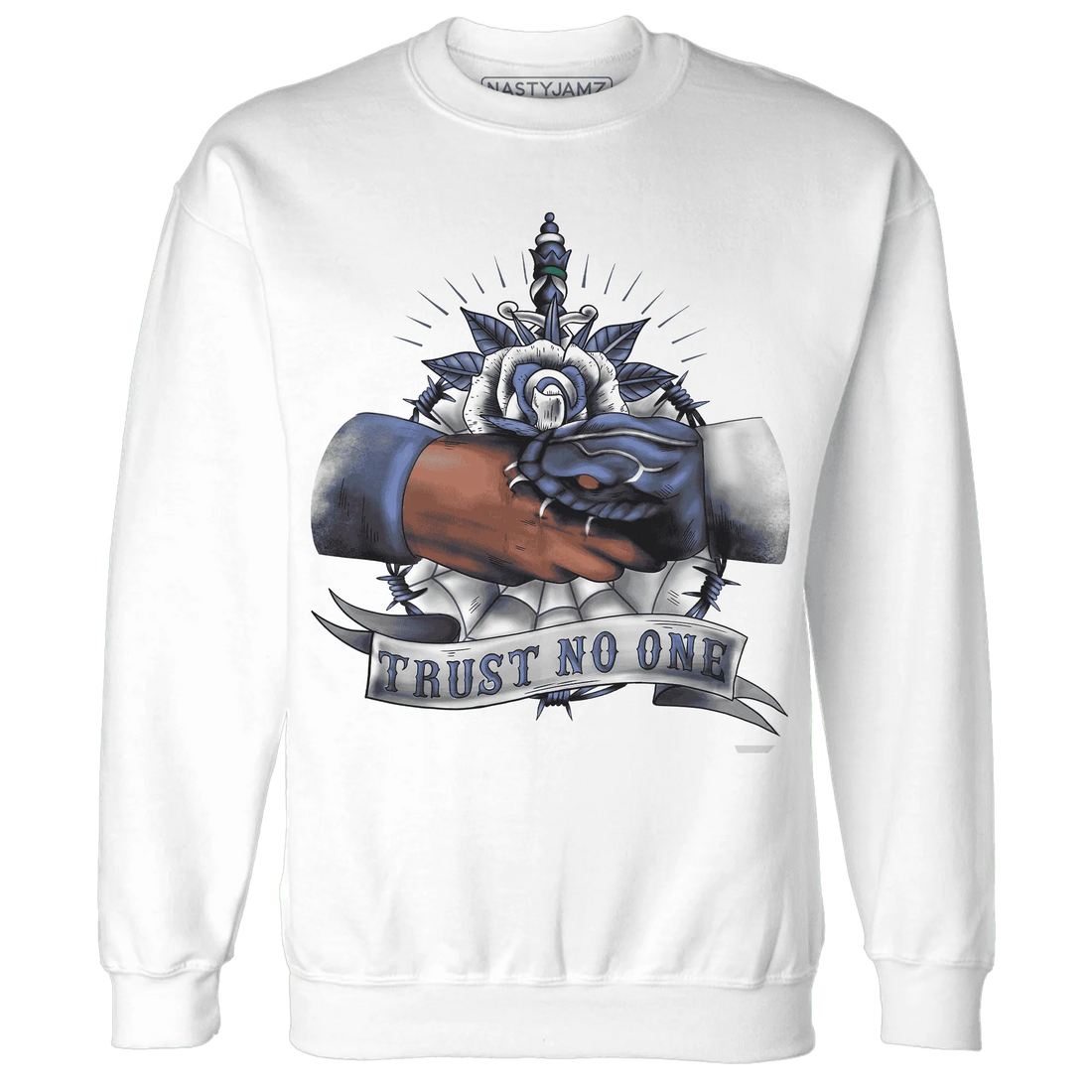 Low-Diffused-Blue-11s-Sweatshirt-Match-Trust-No-One-Old-School