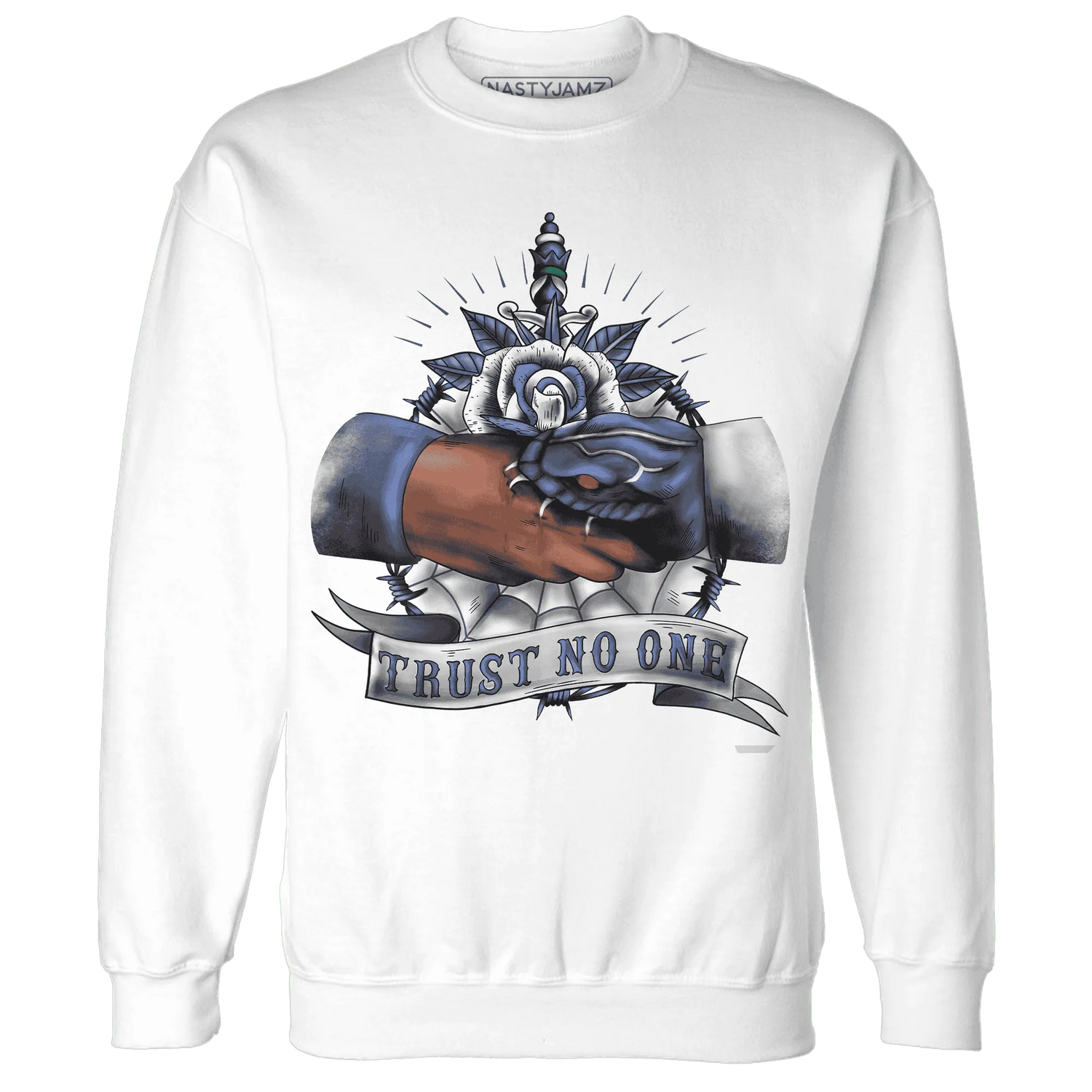 Low-Diffused-Blue-11s-Sweatshirt-Match-Trust-No-One-Old-School