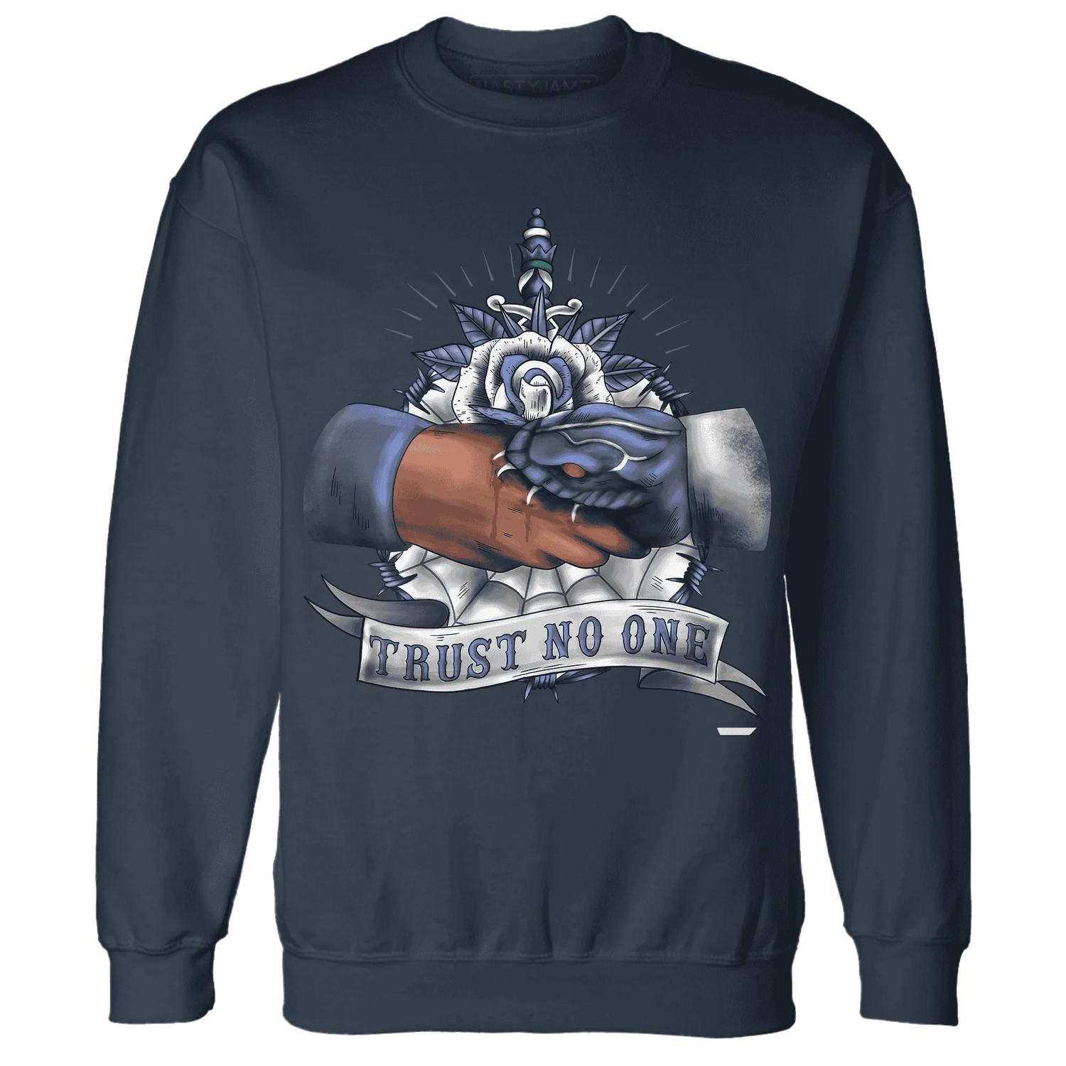 Low-Diffused-Blue-11s-Sweatshirt-Match-Trust-No-One-Old-School