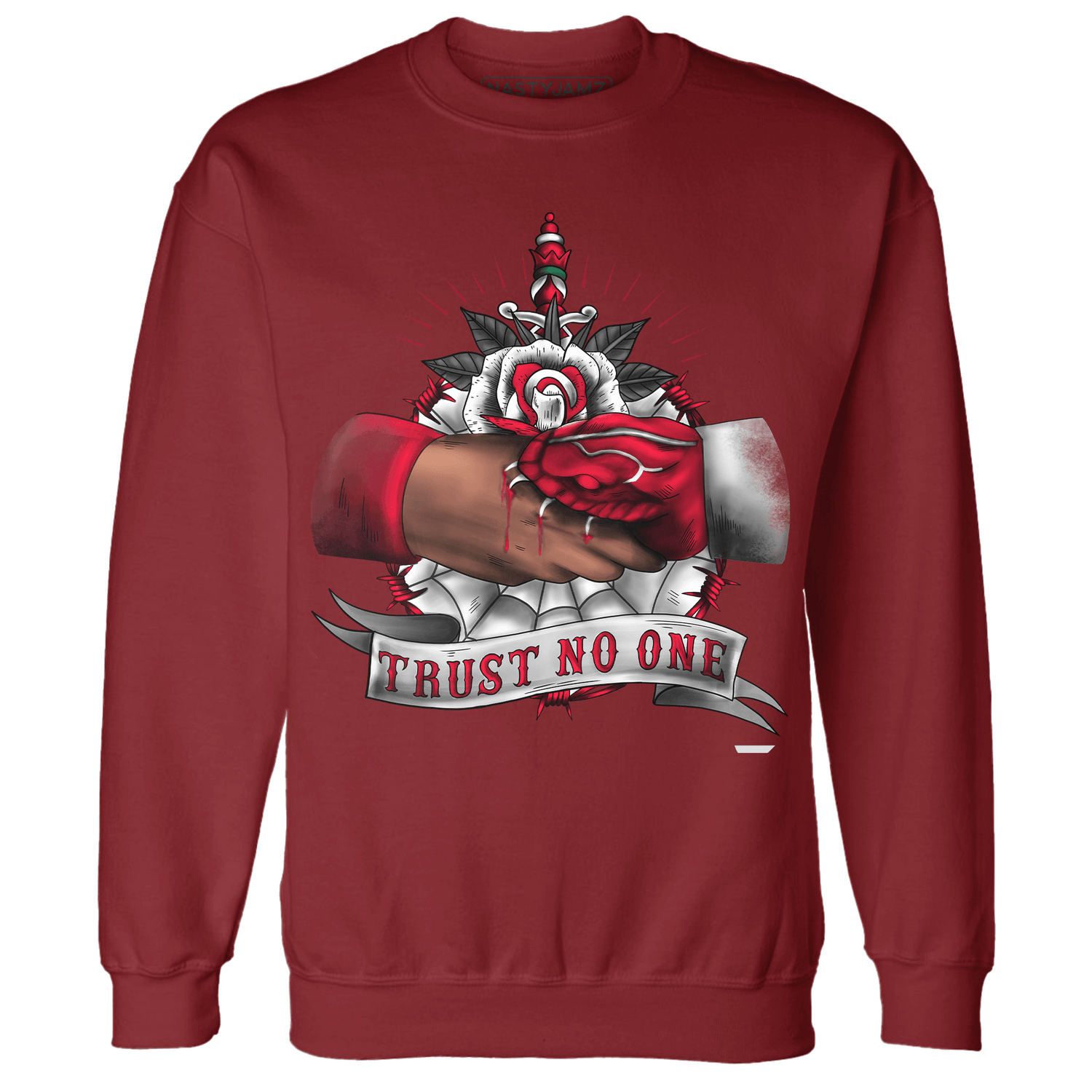 Retro Red Taxi 12s Sweatshirt Match Trust No One Old School - NastyJamz