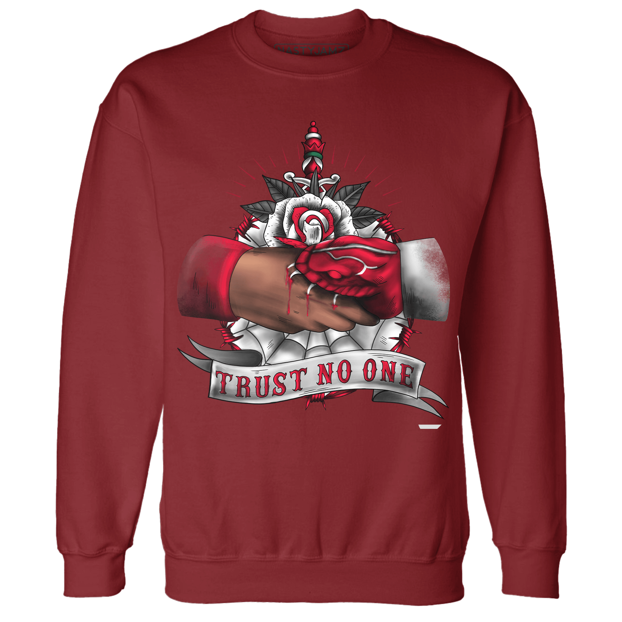 Retro Red Taxi 12s Sweatshirt Match Trust No One Old School - NastyJamz