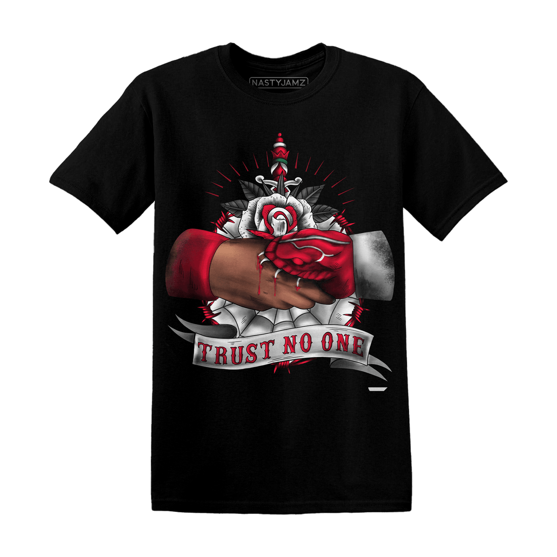 Retro Red Taxi 12s T Shirt Match Trust No One Old School - NastyJamz