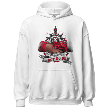 Retro Red Taxi 12s Hoodie Match Trust No One Old School - NastyJamz