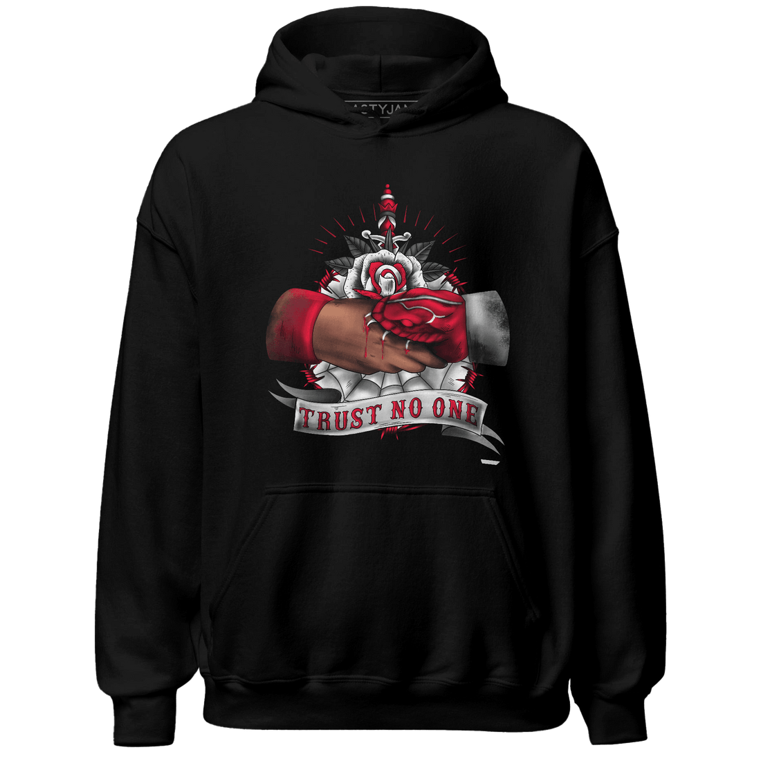 Retro Red Taxi 12s Hoodie Match Trust No One Old School - NastyJamz