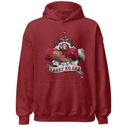 Retro Red Taxi 12s Hoodie Match Trust No One Old School - NastyJamz