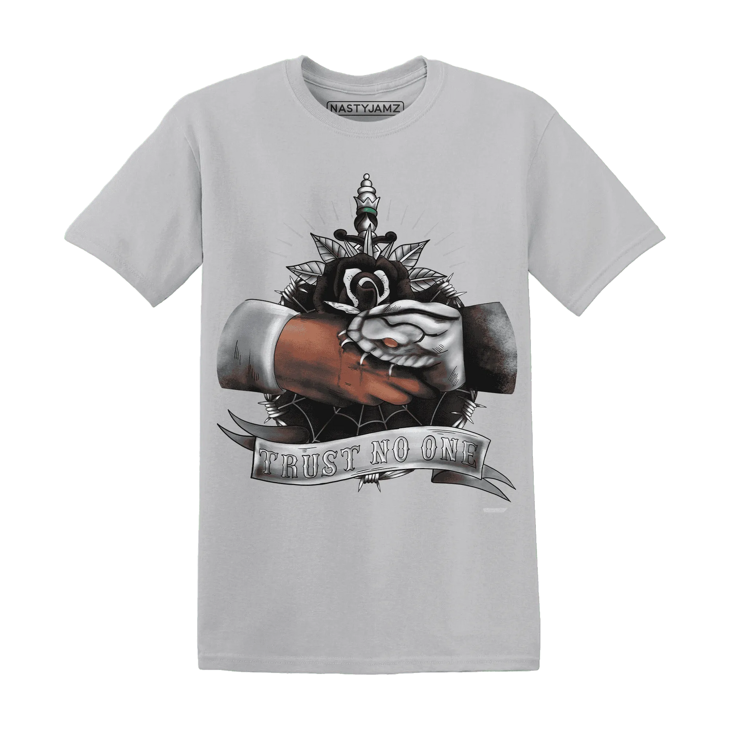 NastyJamz-Wolf-Grey-12s-T-Shirt-Match-Trust-No-One-Old-School