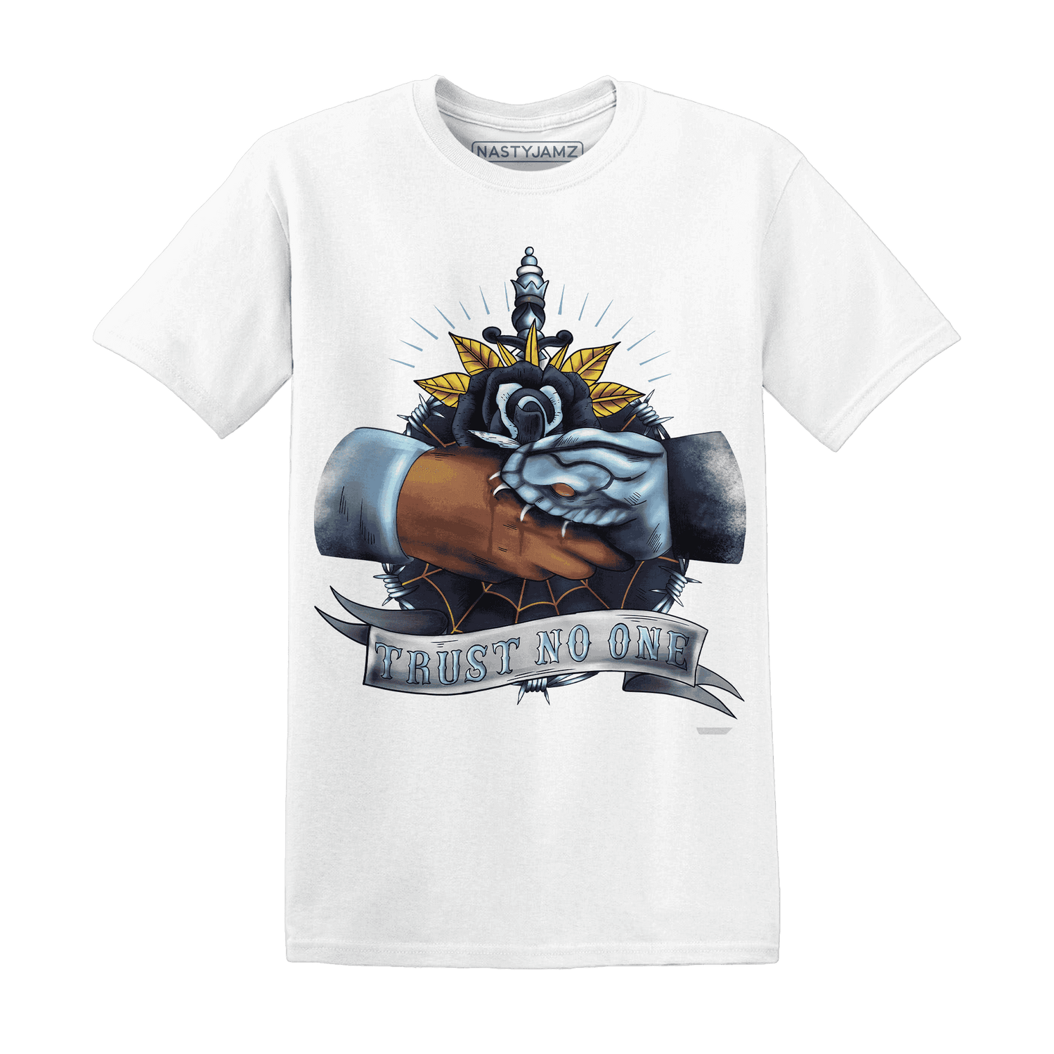 First In Flight 1s T Shirt Match Trust No One Old School - NastyJamz