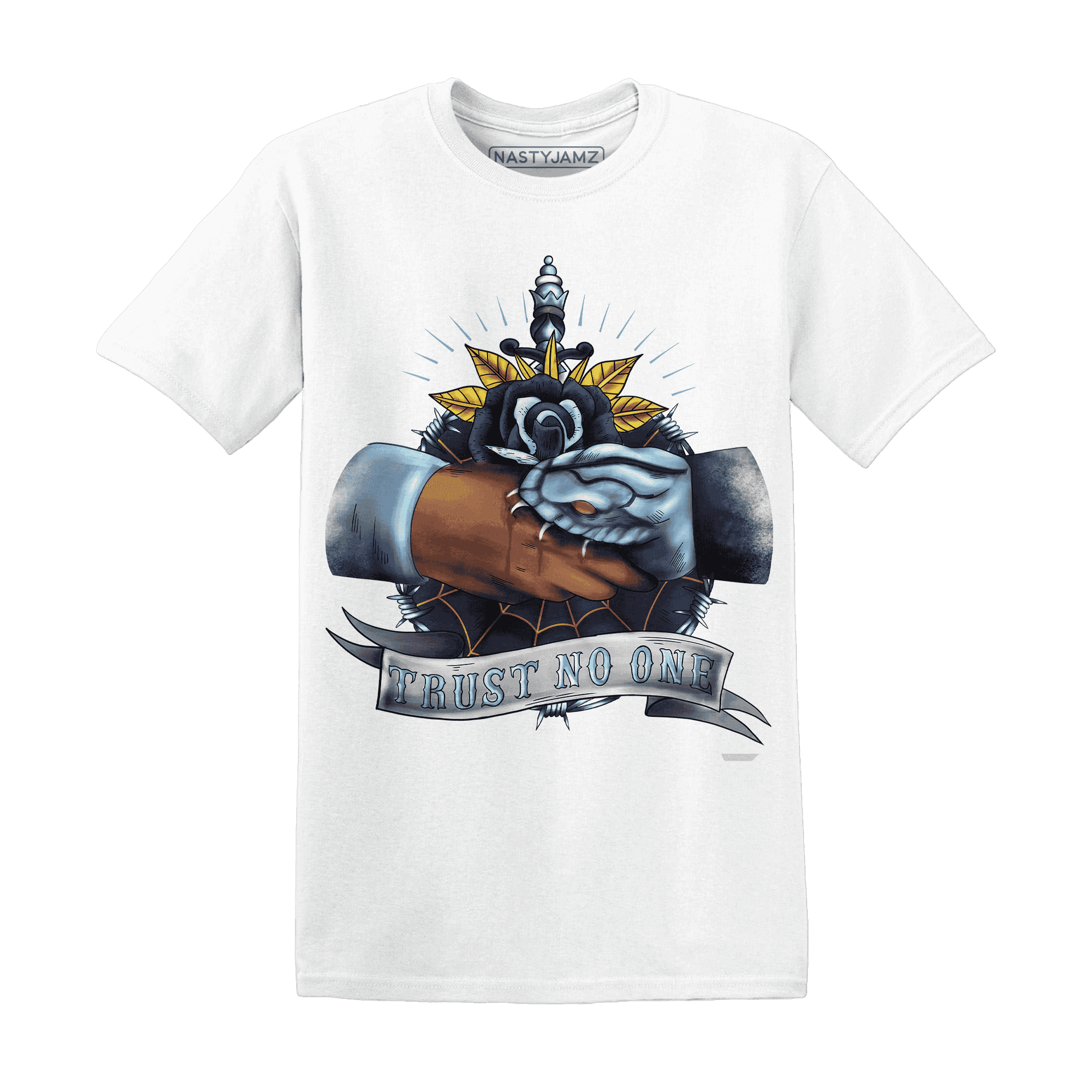 First In Flight 1s T Shirt Match Trust No One Old School - NastyJamz