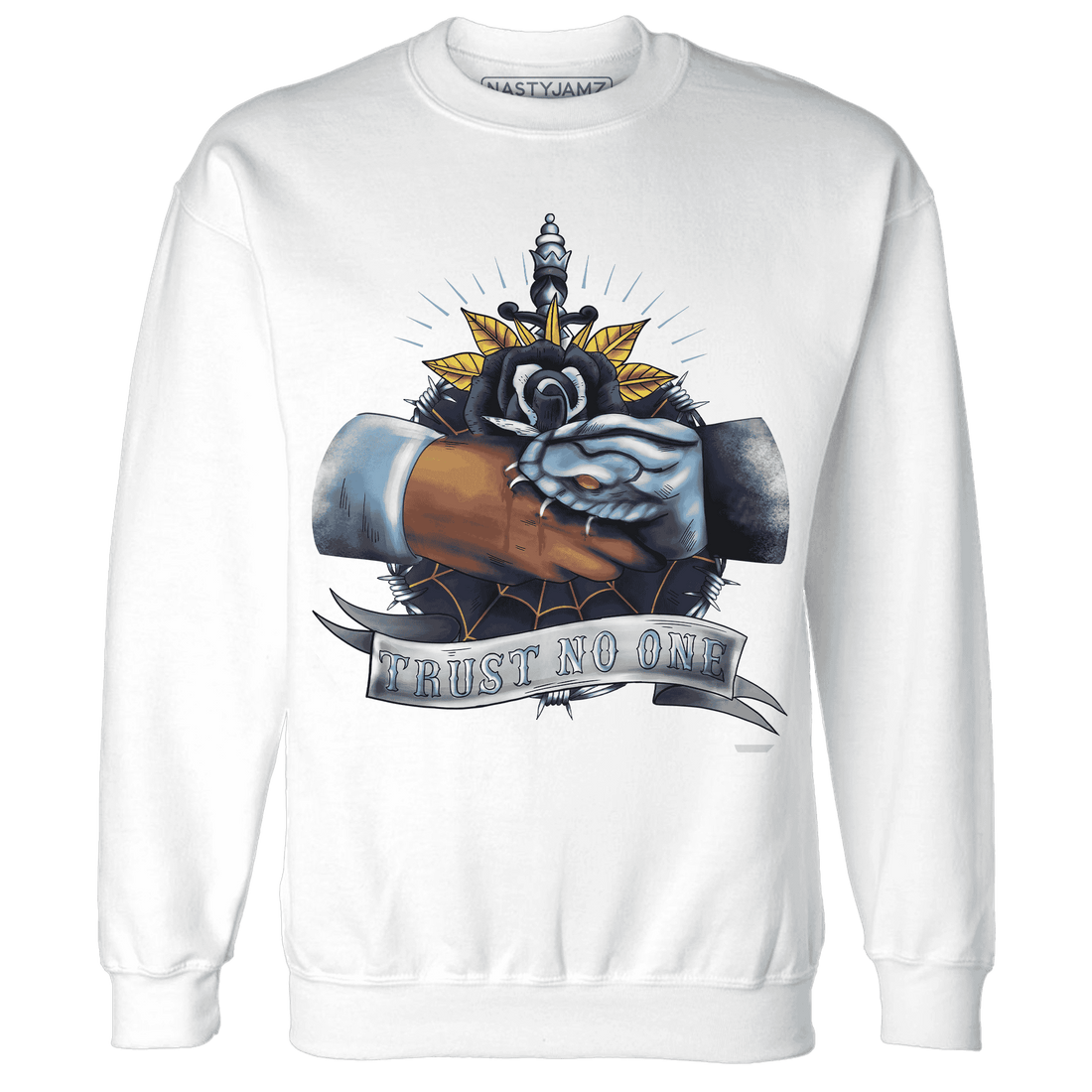 First In Flight 1s Sweatshirt Match Trust No One Old School - NastyJamz